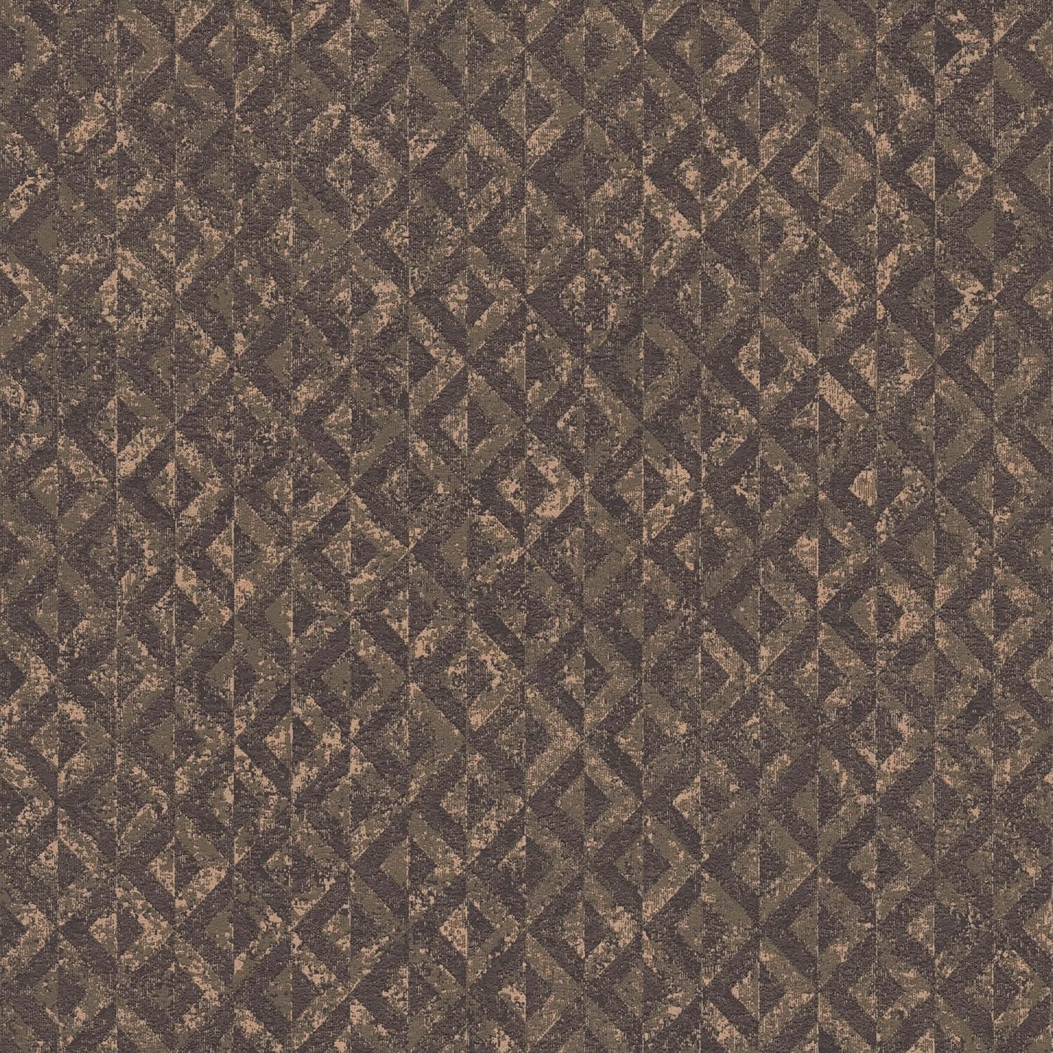 Papier peint intissé haut de gamme géométrique noir or brun Profhome 395053-GU
