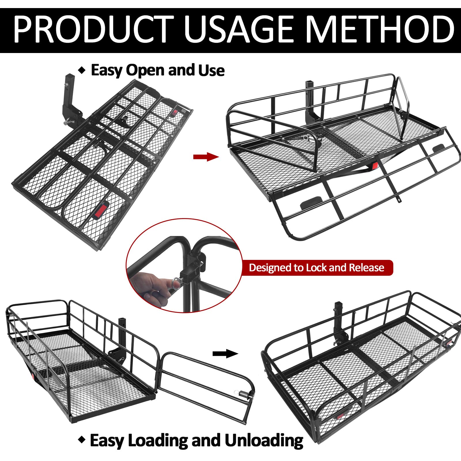 Carivia Folding Hitch Mount Cargo Carrier 60