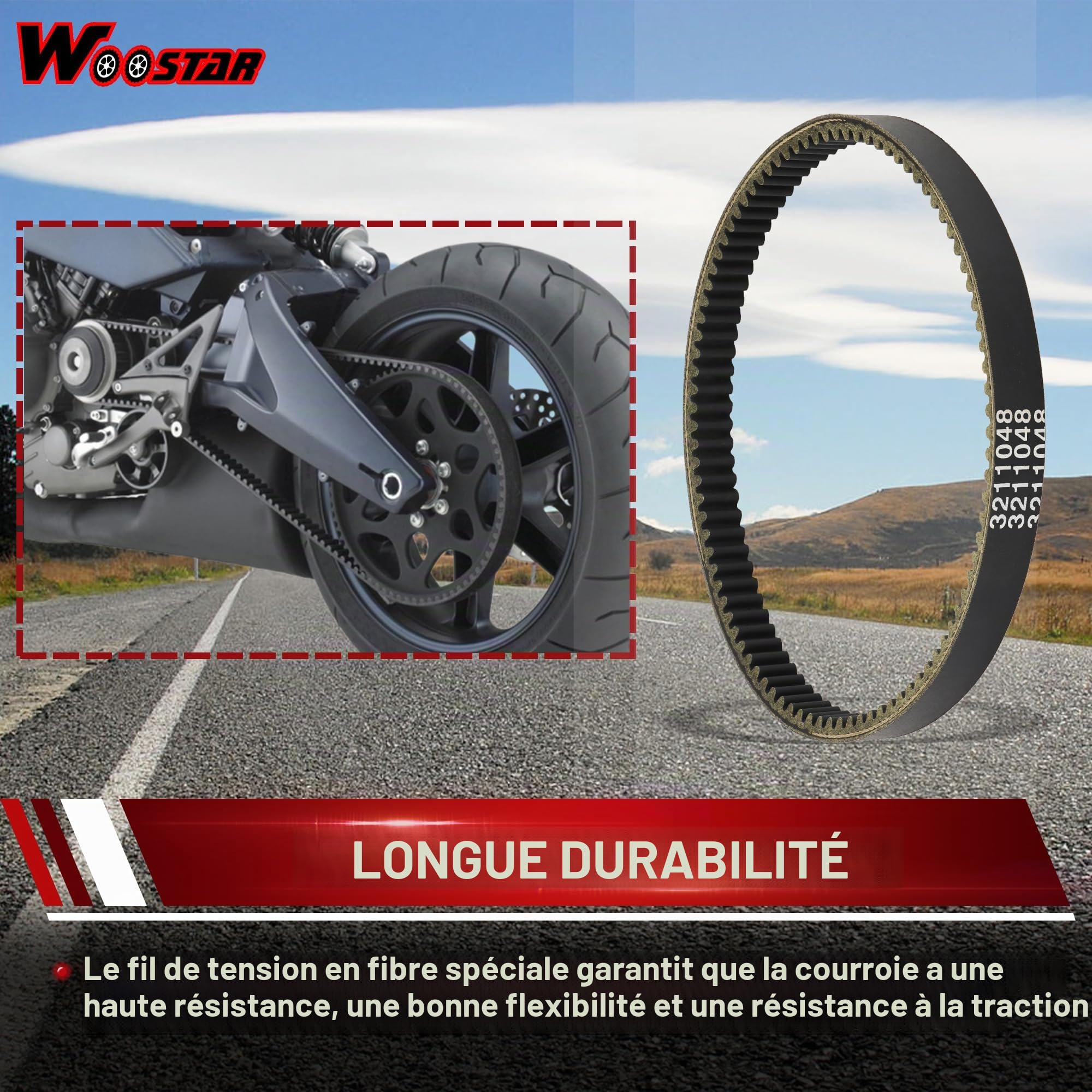 WOOSTAR Lourds Courroie Remplacement pour Polaris Ranger 500 RZR 800 Scrambler 400 Trail Boss 250 Xplorer 300 1993-2019 UTV OEM #3211048