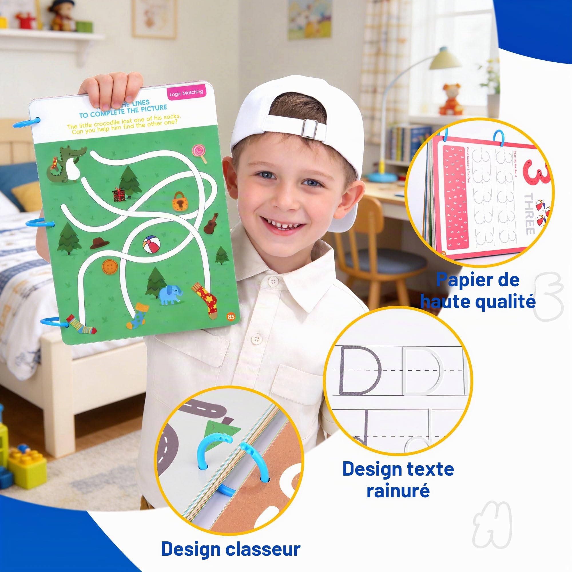 YPLUS Livres d'écriture rainurés réutilisables pour enfants – Ensemble d'entraînement à l'écriture magique rainuré pour les tout-petits pour apprendre à écrire, jeu d'apprentissage pour enfants de 5 à