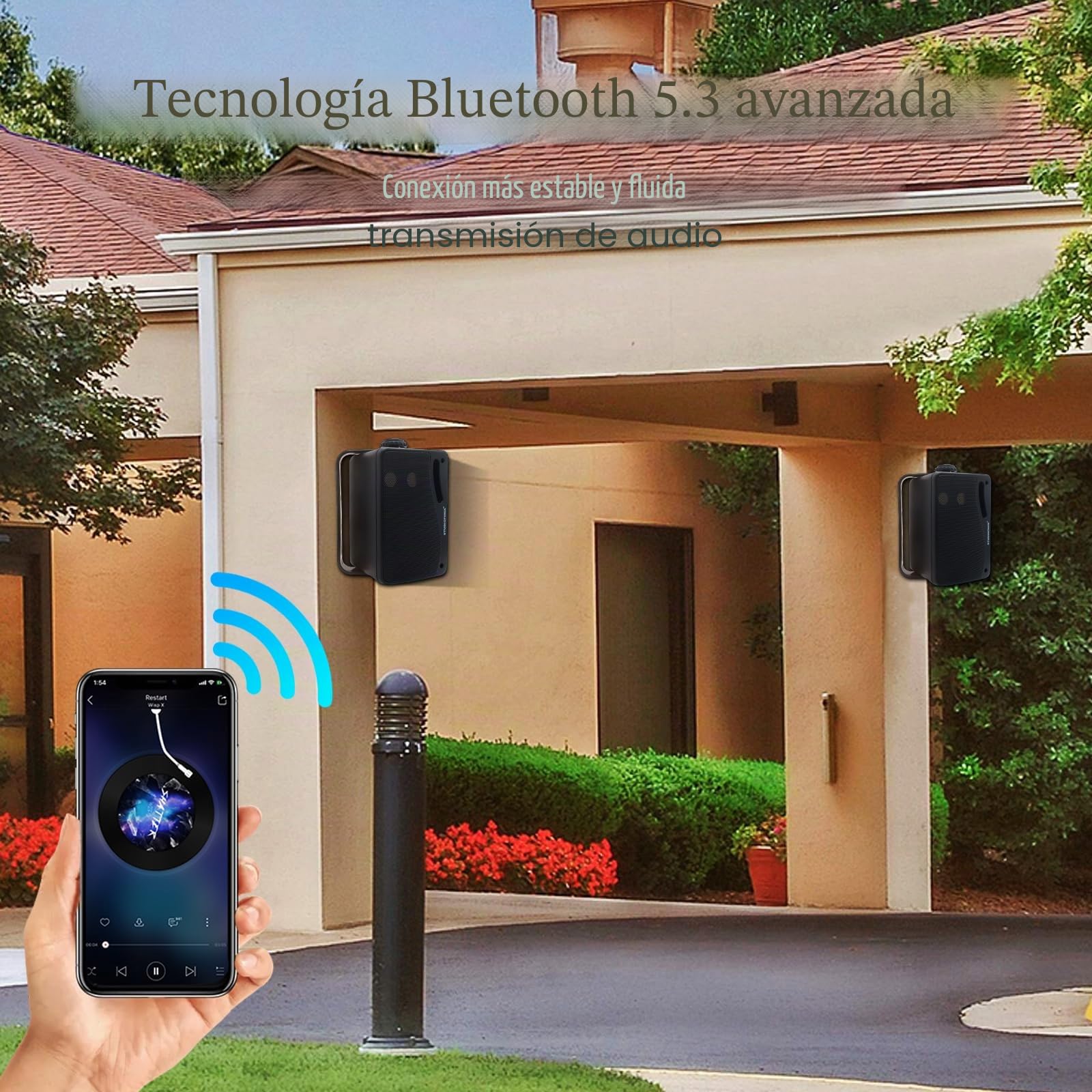 STUDIOFINIX Altavoces Bluetooth con Cable para Exteriores de 3.5 Pulgadas, Impermeables, 3 vías de 200 W, Altavoces de Montaje en Pared, Uso Patio, Cubierta, Interior y Exterior