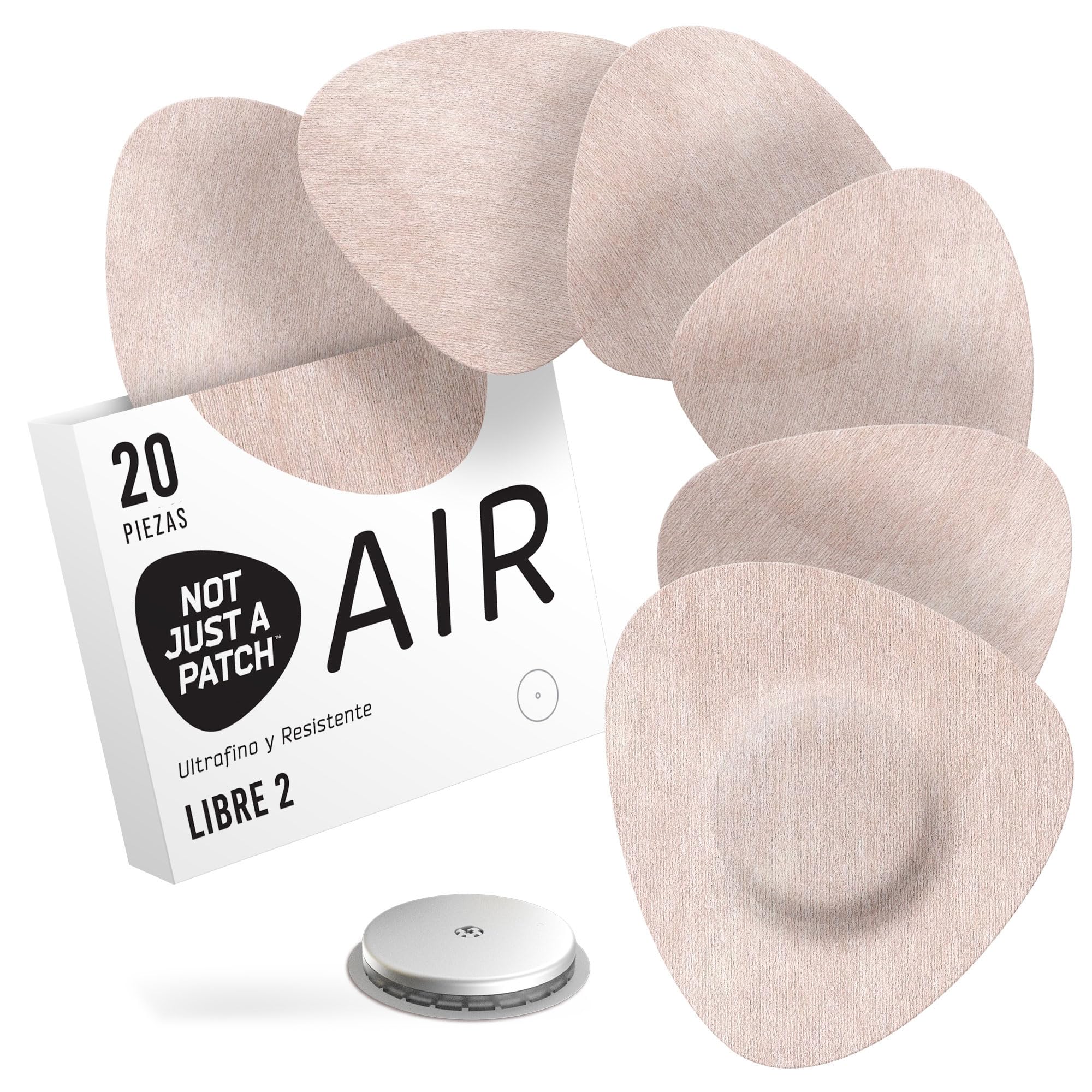 Not Just A Patch Freestyle Libre 2 Fundas (paquete de 20): delgadas, resistentes y ligeras, con adhesión ultralarga de 14 días. Parches protectores y sensores Lingo CGM y Libre 2 duraderos, Beige