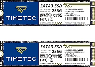 Timetec 256GBx2 (2 Pack) SSD 3D NAND TLC SATA III 6Gb/s M.2 2280 NGFF 128TBW Read Speed Up to 550MB/s SLC Cache Performance Boost Internal Solid State Drive for PC Computer Laptop and Desktop