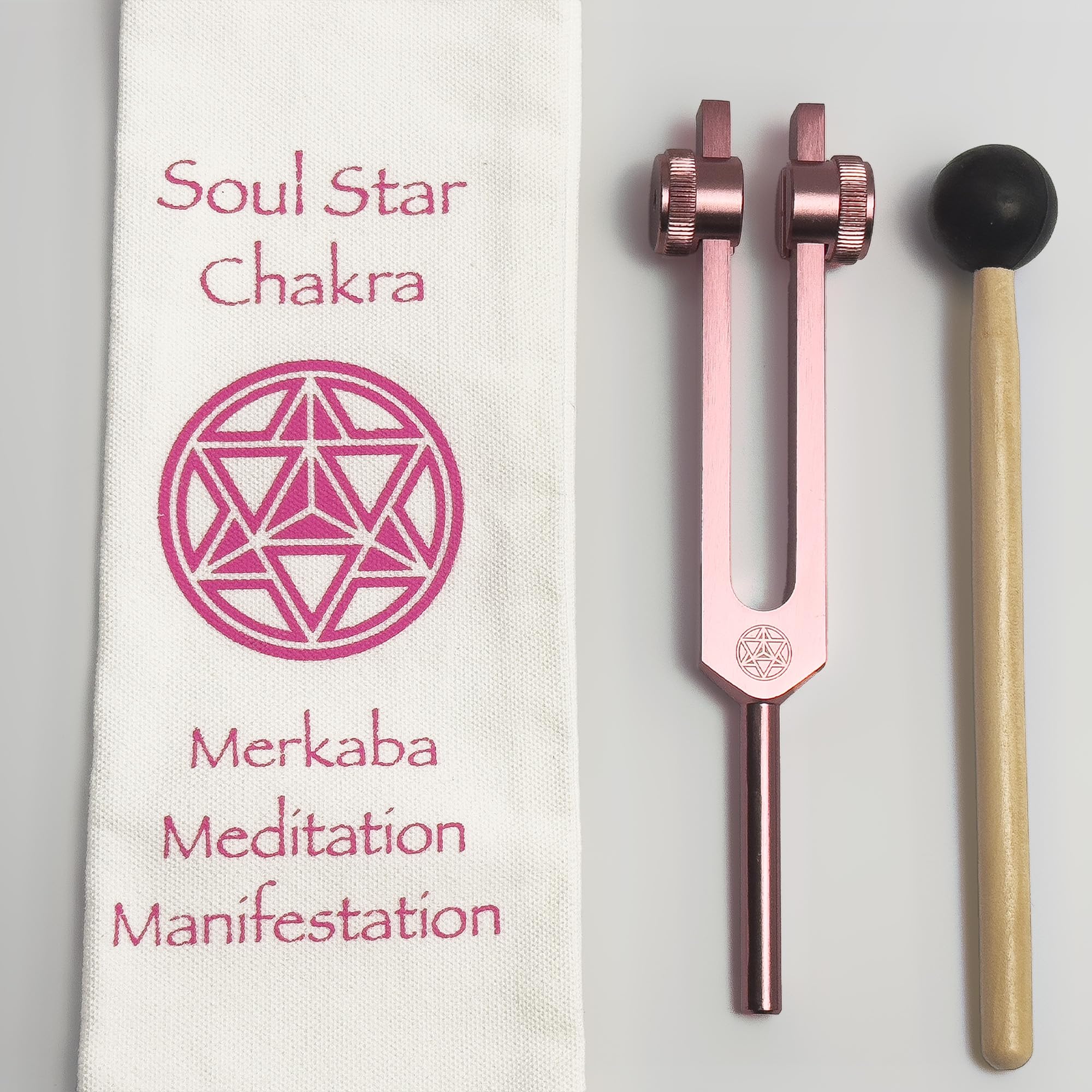 272.20 Merkaba Soul Star/Soul Purpose (8.) gewichtete Stimmgabel für Heilung und Manifestation, Klangheilung und Biofeld-Harmonisierung, Klangtherapie-Werkzeuge, Klangheilungsinstrumente, Rosa