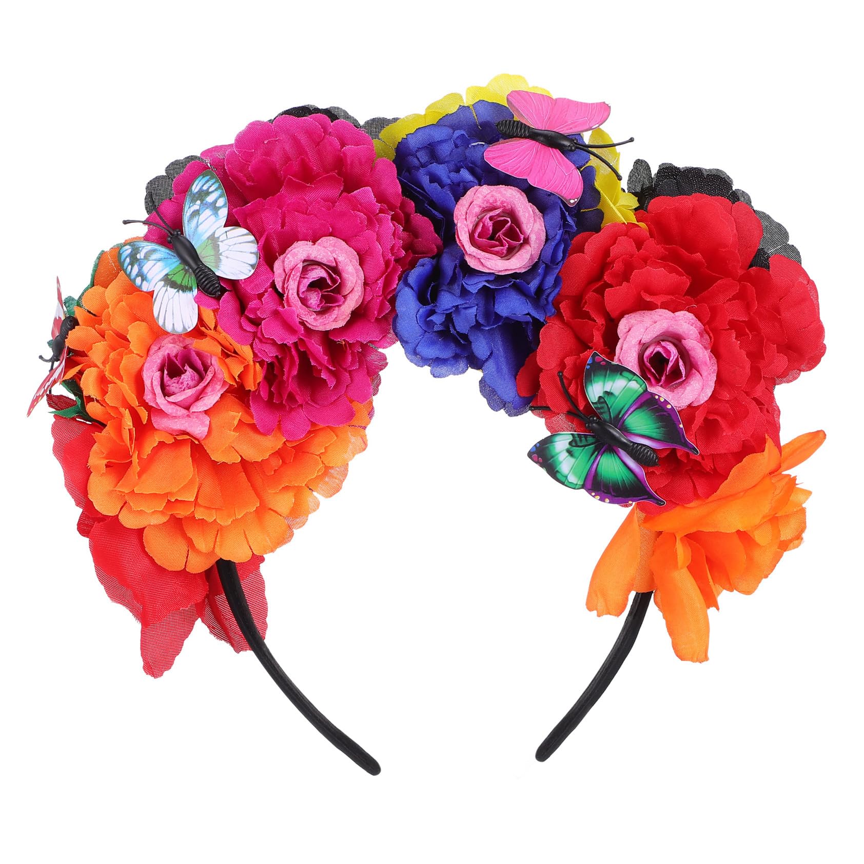 Veemoon Cerchietto Corona di Fiori per Donna, in Plastico, Facile da Indossare, Raffinato per Matrimoni e Feste