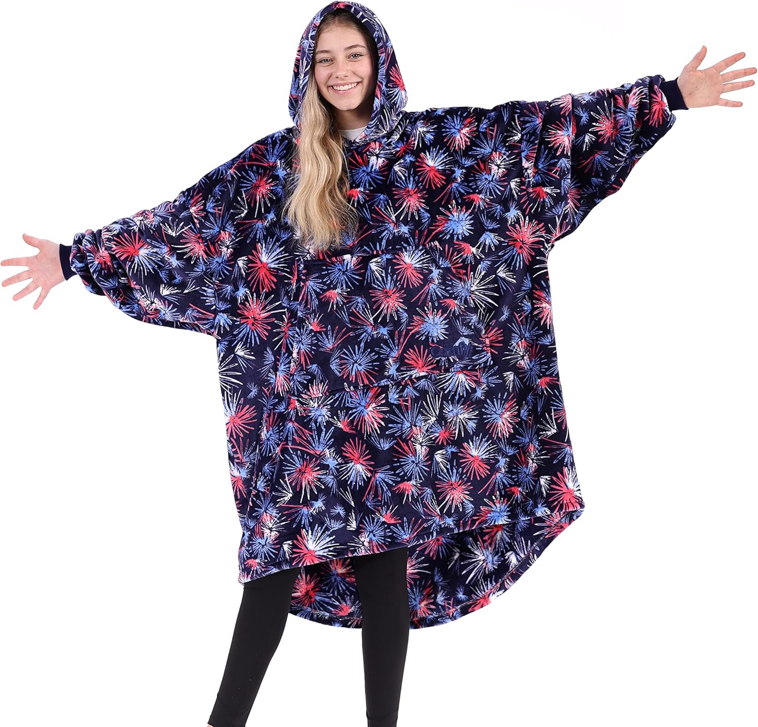 THE COMFY Dream | Lightweight Microfiber Fleece Wearable Blanket, Oversized Design Hood & Pocket from Shark Tank, Cozy Gifts