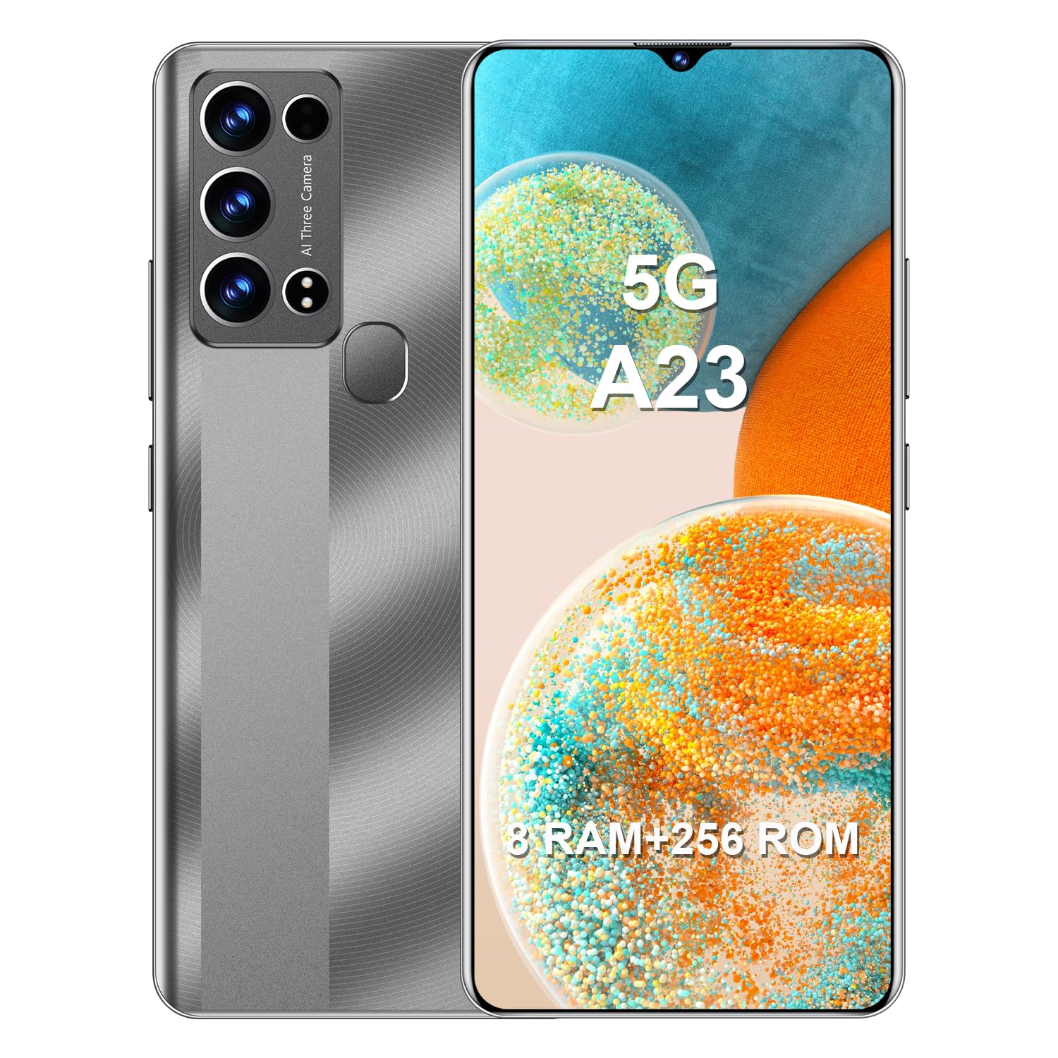 Sefwon Unlocked Android Phone A23 5G 8-Core Cell Phone Android 13 Smartphone 6GB+128GB Phone 6000 mAh Large Battery 6.7-inch HD Unlocked Phone 50MP+24MP Camera 5G Dual SIM (Black)