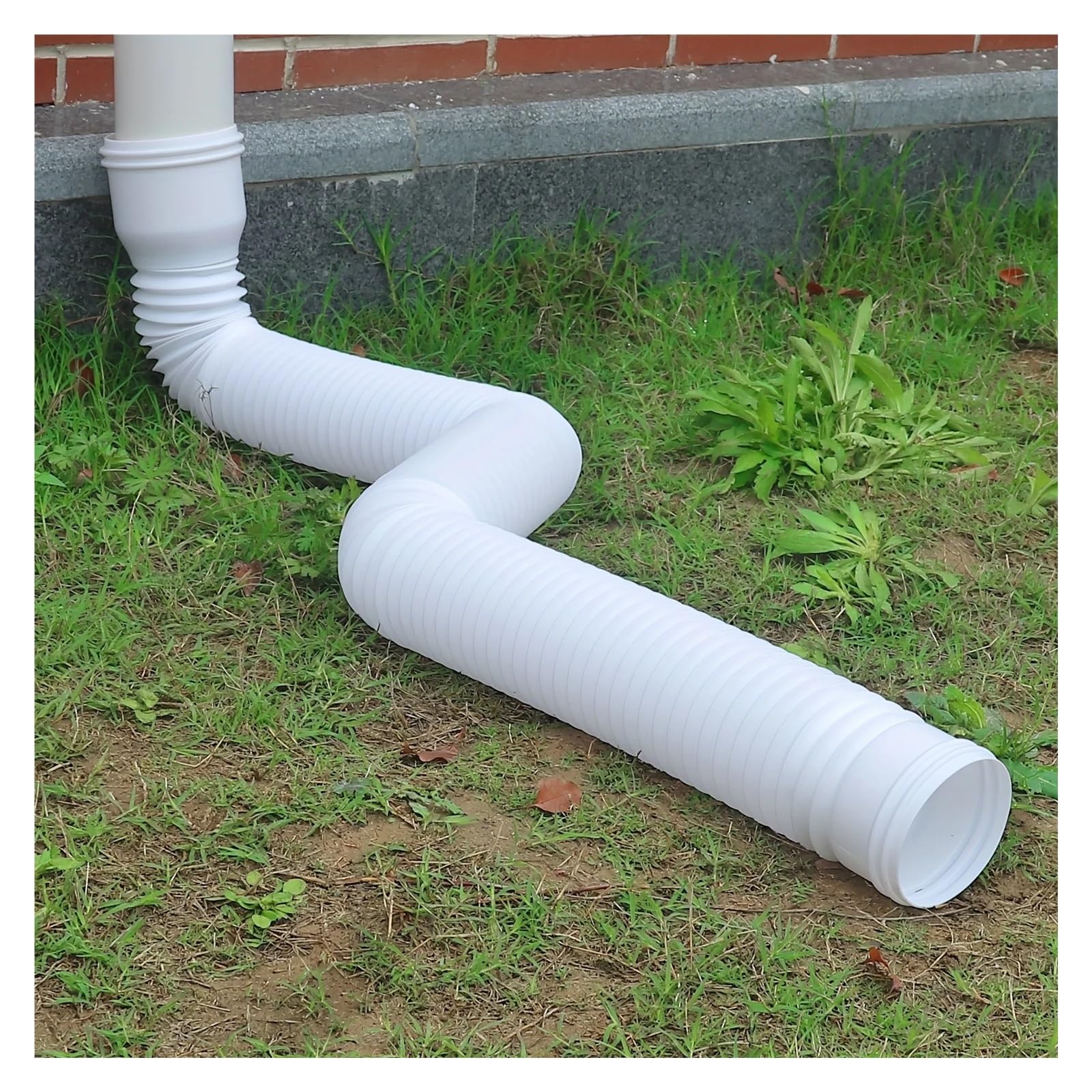 ExtensióN De CanalóN 1 Uds. Extensión de canalón de lluvia conector retráctil con tornillos extensor de drenaje Flexible tubos de canalón(White)