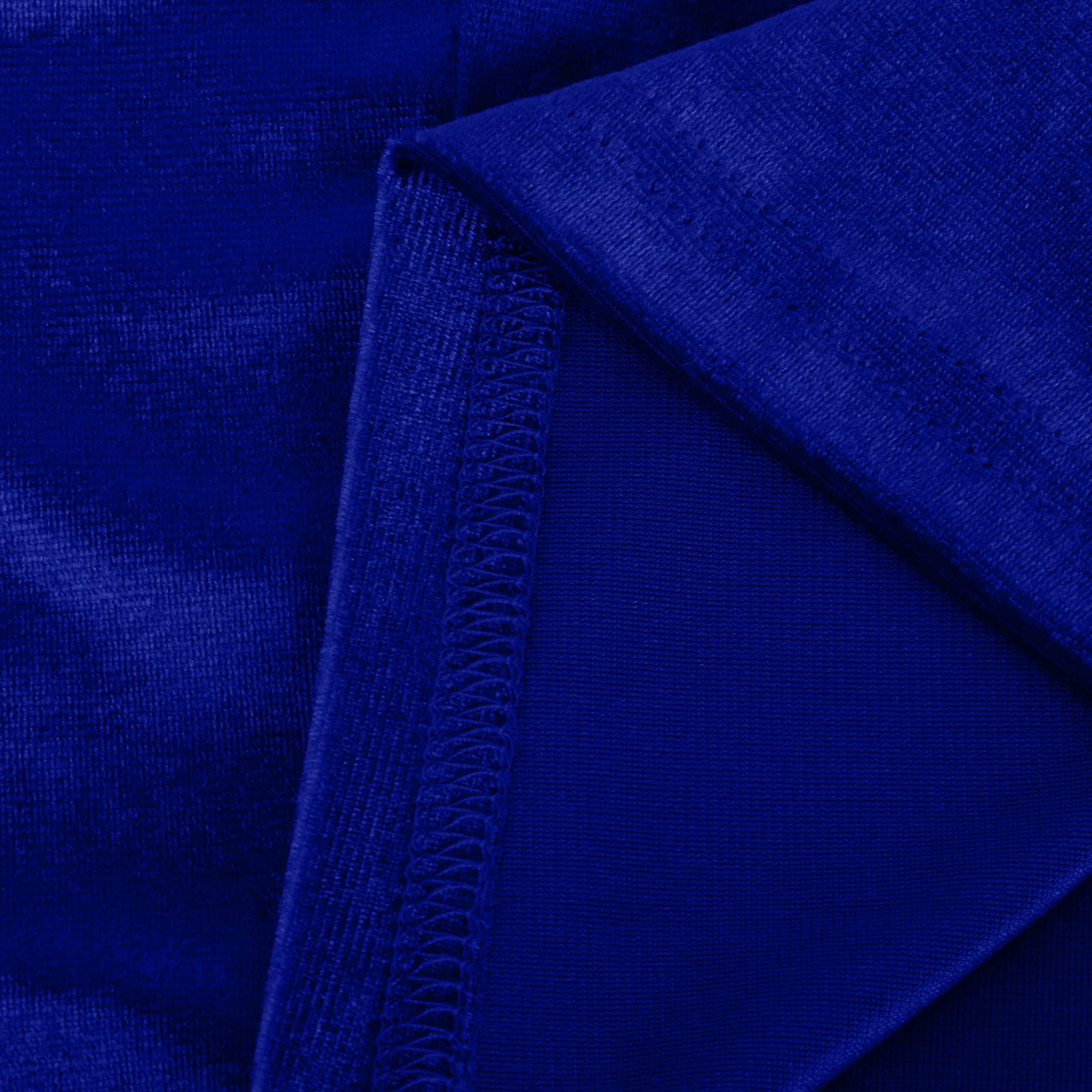 Robe vintage en velours avec col en V et col roulé - Manches longues - Robe de soirée moulante - Robe de bal élégante et rétro, 1056-Bleu, XL