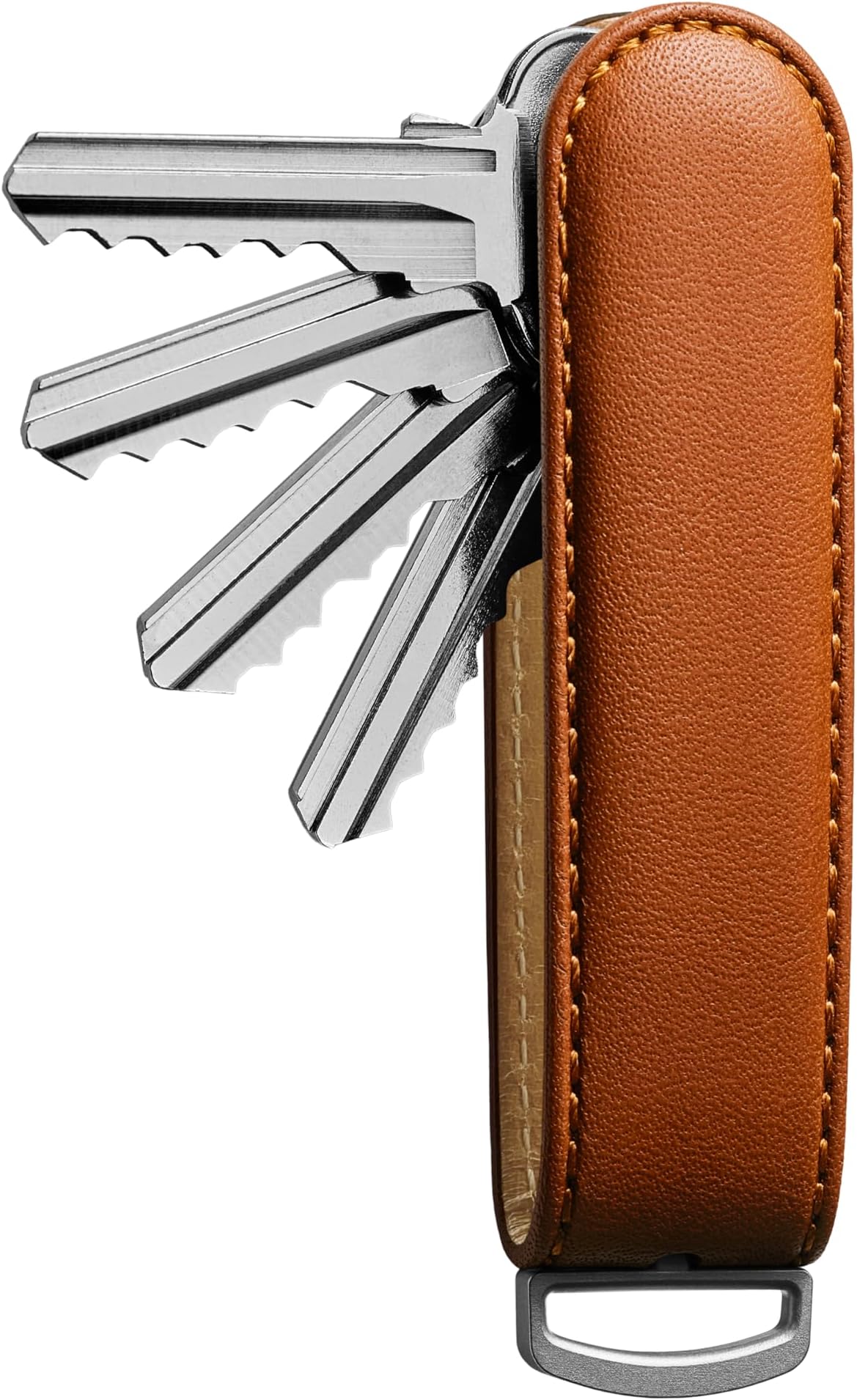 Italian Leather Key Organizer |Marine Grade 316 Stainless Steel Leather Keychain -Key Holder Hold UpTo 9 Standard Keys