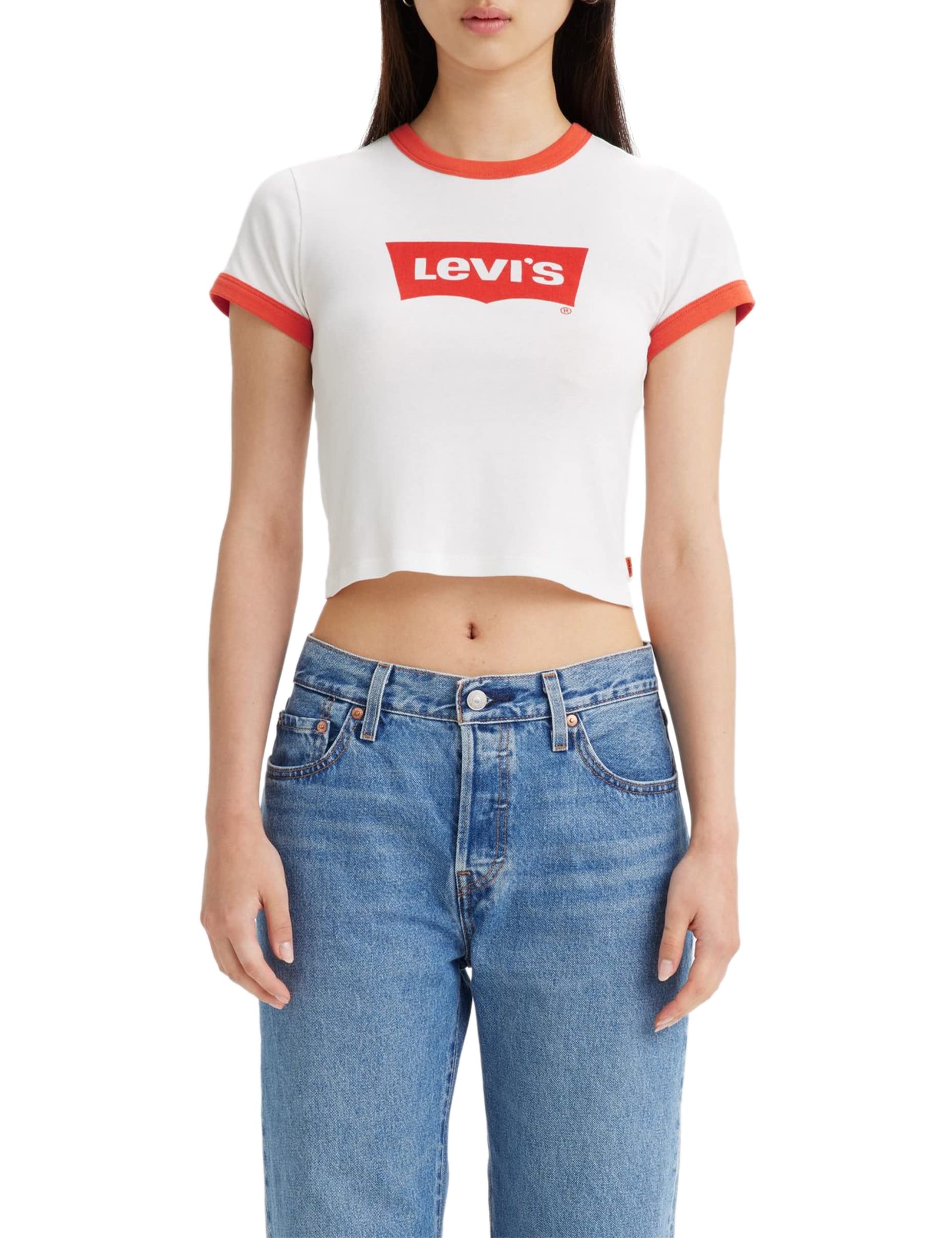Levi's Graphic Ringer Mini tee Yellows/Naranja para Mujer