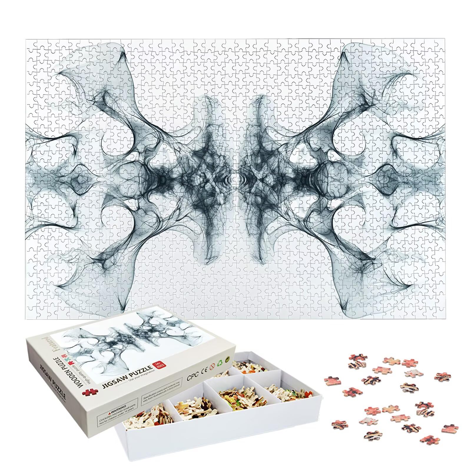 Puzzle 4000 Pezzi Astratto, Puzzle Grigio 4000 Pezzi Arte per Adulti e Bambini, Misura: 141.5x87.5 cm, Puzzles Legno per Adulti con Squisita Scatola di Imballaggio, Regalo Donna, Regalo Uomo, -9039