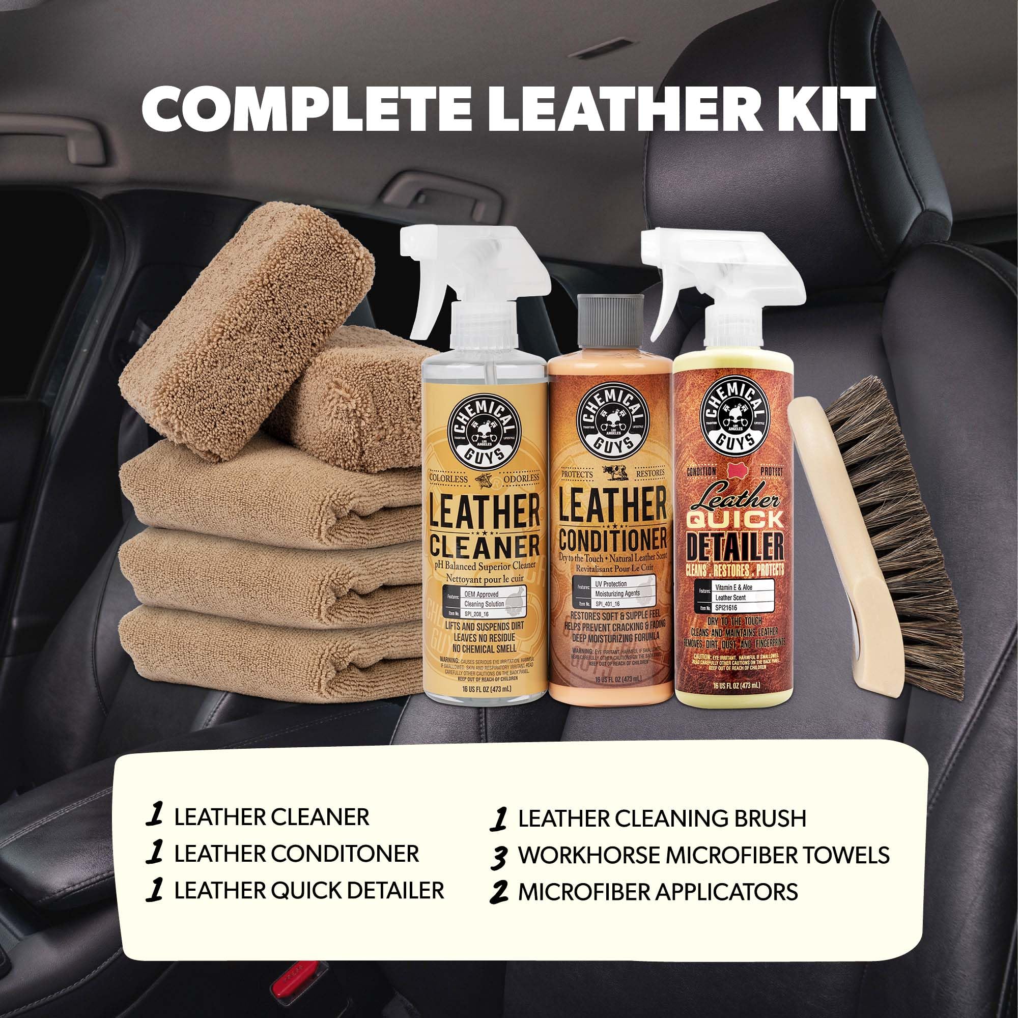 Chemical Guys - Leather Cleaner/Conditioner/Care Kit