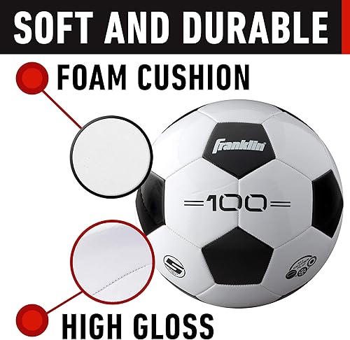Miniatura 3 de Franklin Sports Balones de fútbol - Jóvenes y adultos - Tallas 3, 4 y 5 - Paquetes individuales y a granel - Blanco y negro