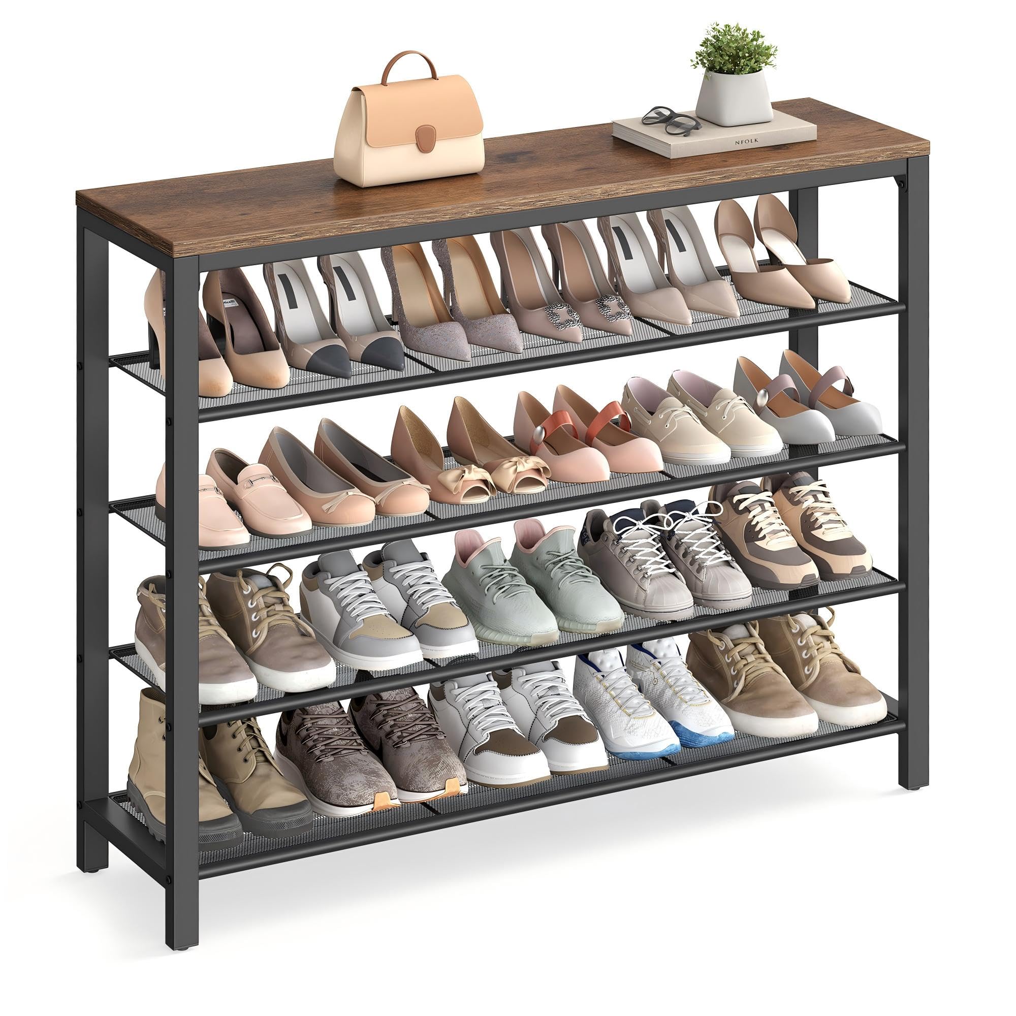 Amazon.com: VASAGLE INDESTIC Shoe Rack, Shoe Organizer for
