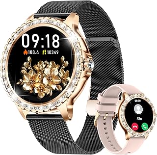 LIGE Women’s Bluetooth Smart Watch Calls for Android iOS 1.32 Inch HD Full Touch Screen Smartwatch D