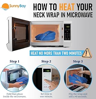 SunnyBay Microwave Heating Pad for Neck and Shoulders, Versatile Bean Bag Moist Heating Pad, Microwavable Neck Wrap and Cool Pack for Deep Pain Relief, Weighted Hot or Cold Therapy (Sky Blue)