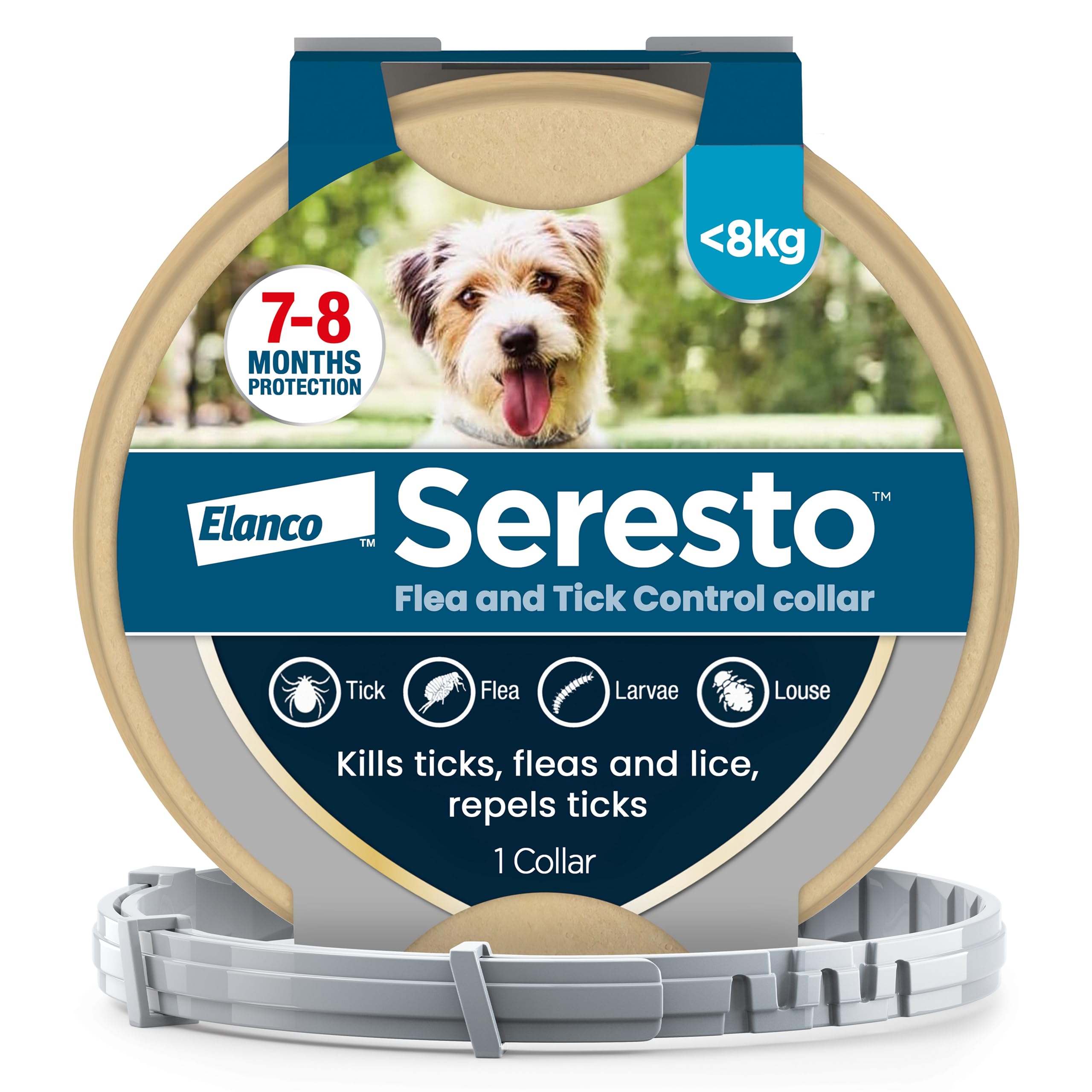 Seresto Flea and Tick Control Collar For Small Dogs Up To 8kg (1 Collar), Long-Lasting & Simple Treatment For Dogs, 7-8 Months Of Protection, Keeps Pets Protected From Fleas & Ticks โ image 1