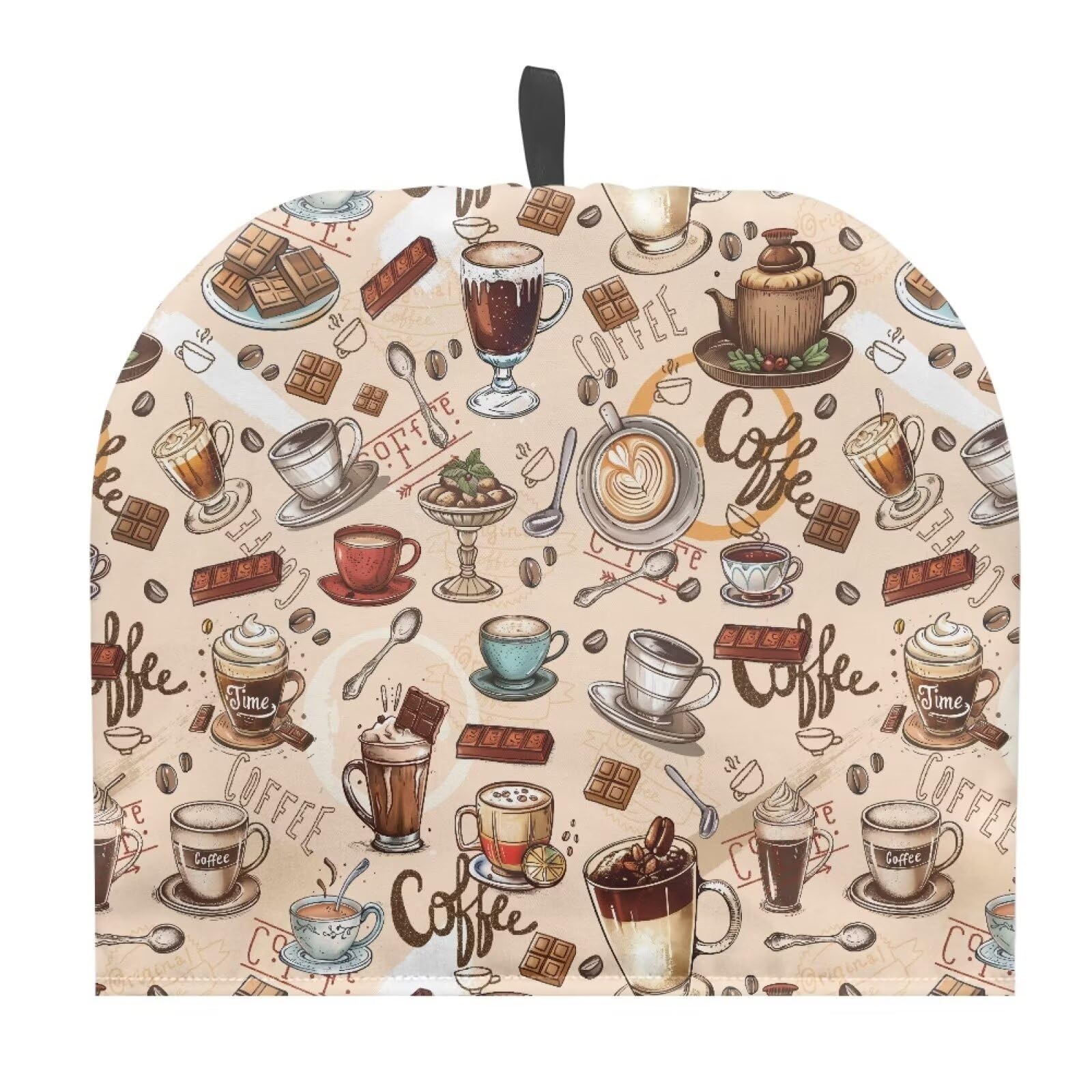 Coffee Print Tea Cosy Teapot Cover Breakfast Coffee Warmer Cozy Kettle Cover Water Kettle Protector Kitchen Cozies Insulated Large Teapot Quilt Warmer for Kitchen Dining Table