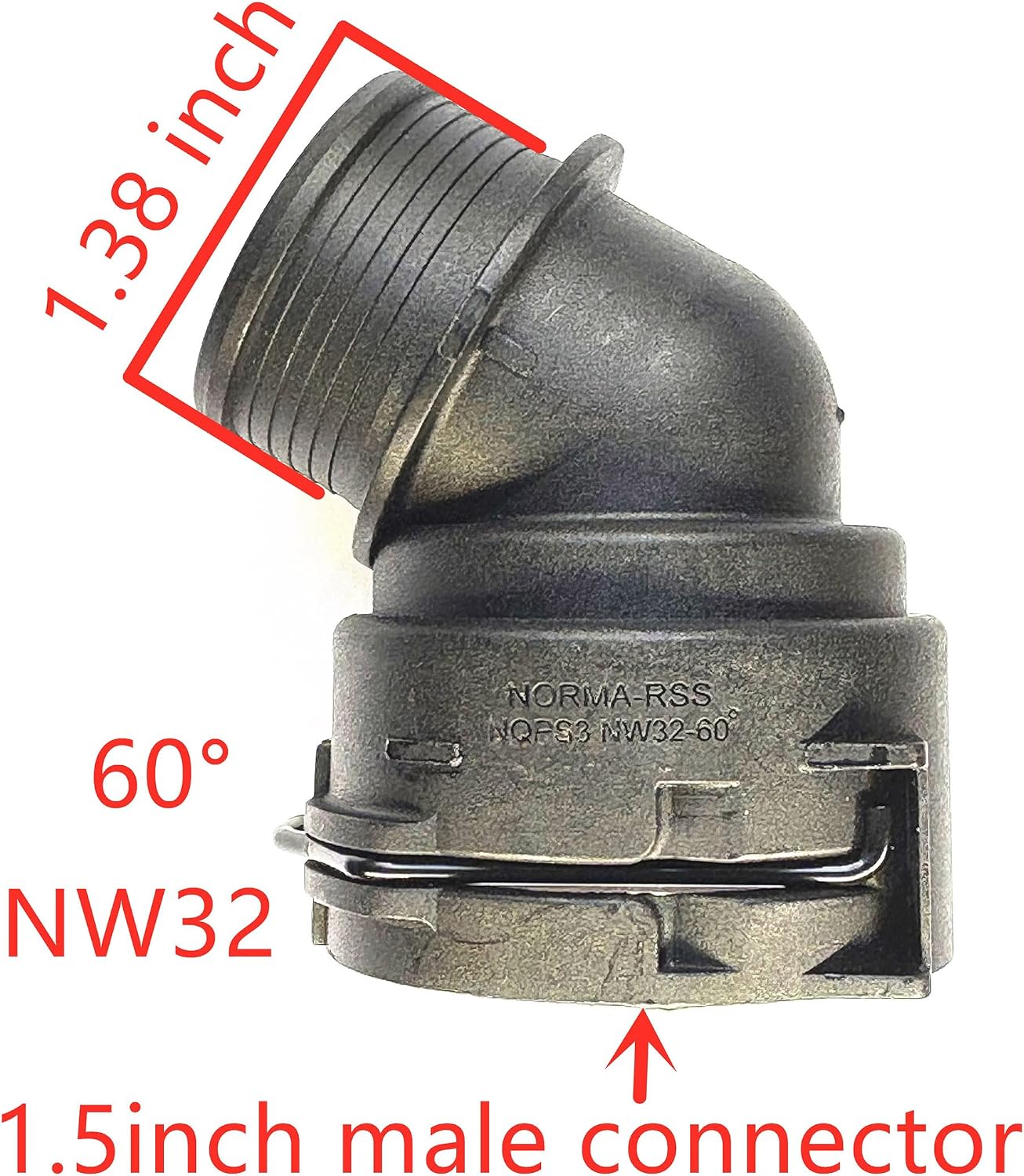 NW32, 60°,Coolant Hose Connector Adapter,Radiator Pipe Line Fitting for Mercedes-Benz,BMW,X3,X5,X1,3 Series,5 Series,Audi,Volkswagen,Volvo,Buick,Engine Heater Hose Assembly,Junction Flange Repair Kit