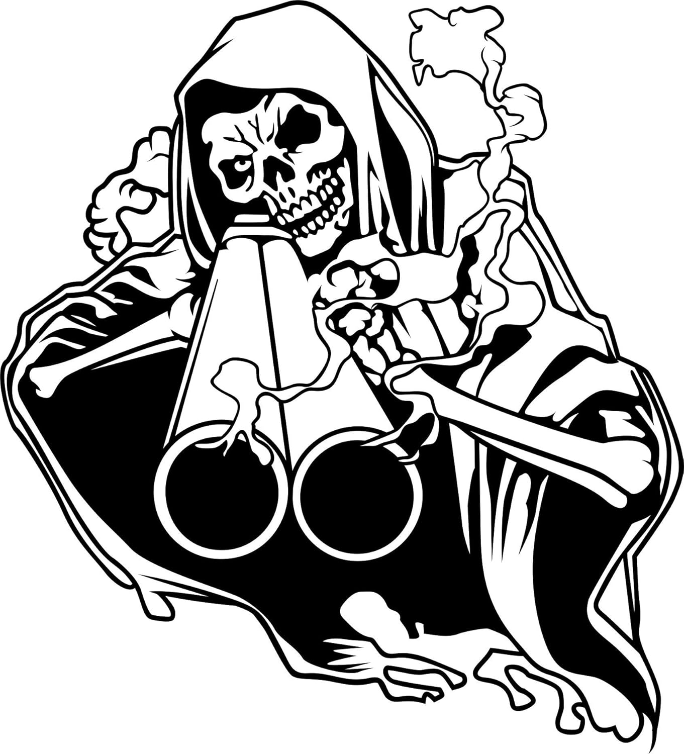 Amazon.com: Grim Reaper Shotgun Skull Skeleton Hunting Gun Truck Window
