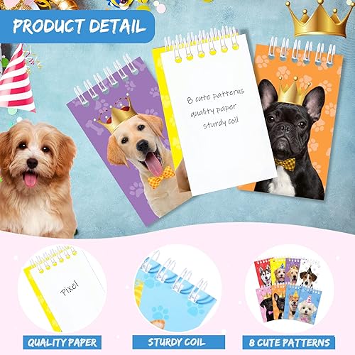Miniatura 9 de 24 mini cuadernos con temática de perro, recuerdos de fiesta de cachorros, cuadernos de bolsillo en espiral, cuadernos de bolsillo en espiral,