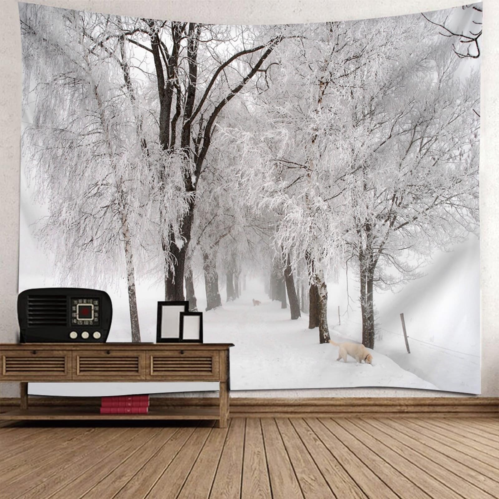 Skcess Dywan ścienny 240 x 220 cm, poliester dywan ścienny, różowy, niebieski, fioletowy, ścieżka śnieżna, dywan ścienny
