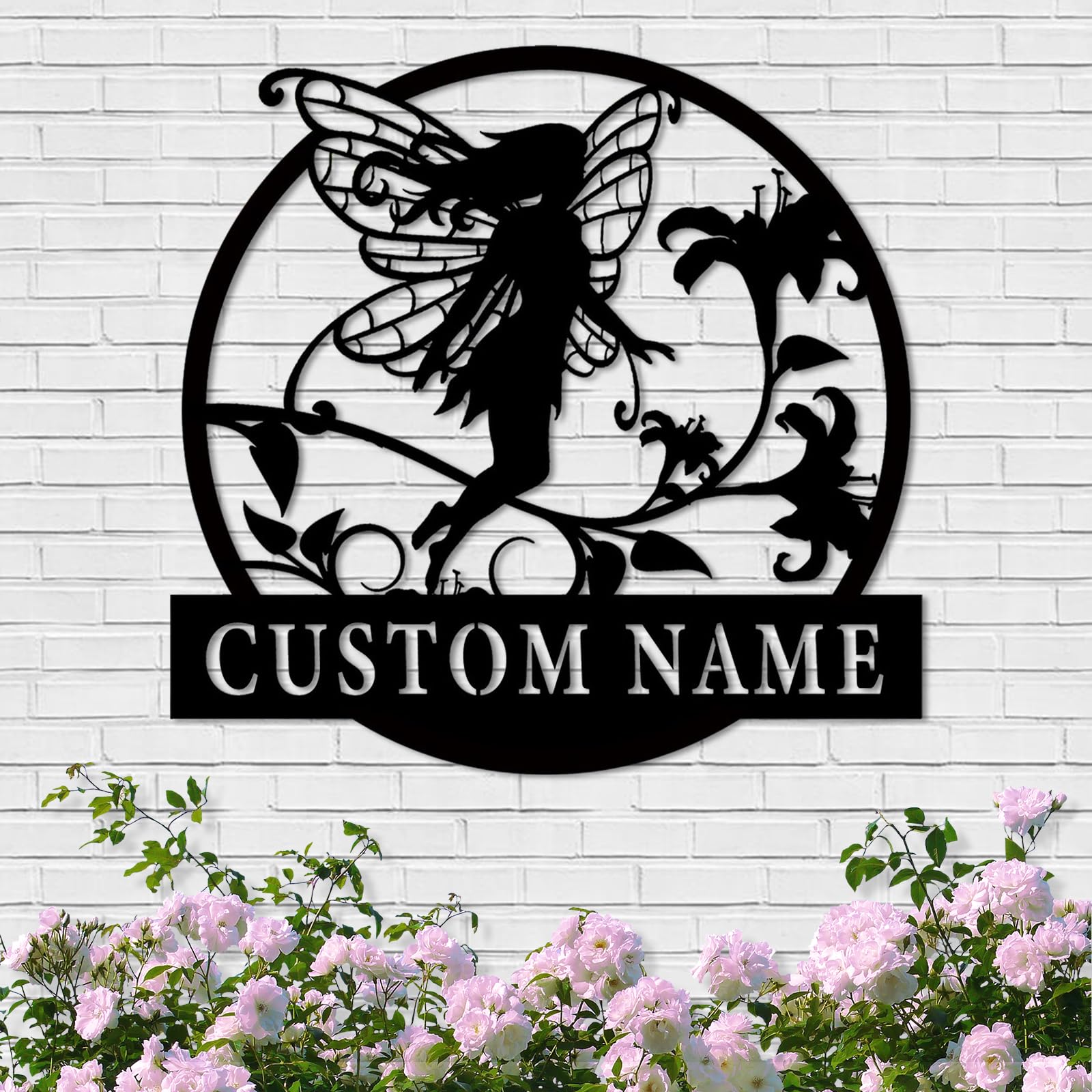 Dyoart Custom Fairy Garden Sign, Personalized Garden Sign, Garden Signs for Outside, Fairy Metal Wall Art, Metal Name Sign, Home Decor Sign, Custom