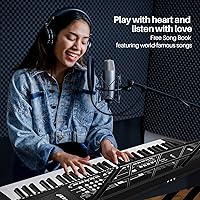 Vista 8 de Belens 61 Keys Electronic Digital piano, portable Keyboard piano with built-in speaker and microphone, Sheet Stand and Power Supply,keyboard piano