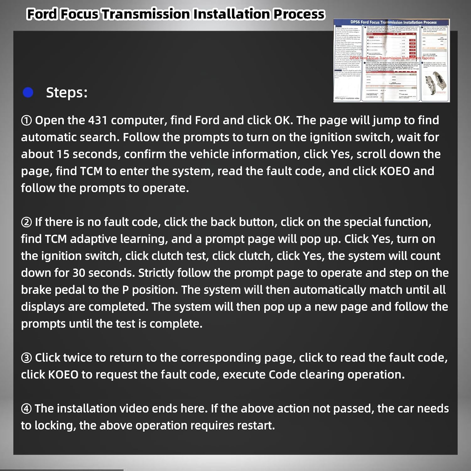 Programmed Transmission Control Module TCM TCU Compatible with 2011-2022 Ford Focus 2.0L, Plug-and-Play, Replace A2C53377498 AE8Z-7Z369 A2C30743100