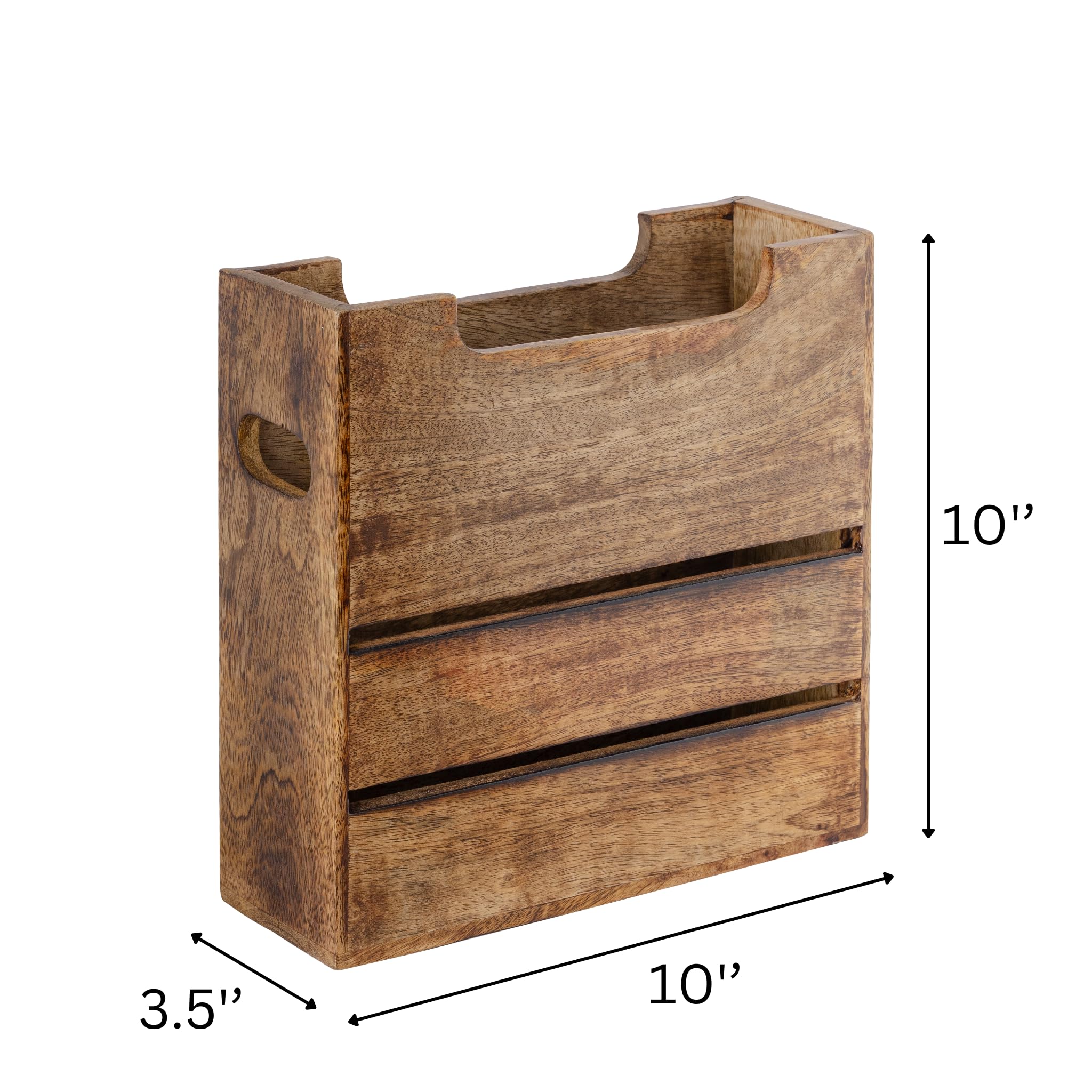 Amazon.com: Mie Creations Wooden Magazine Holder Rack with Handle