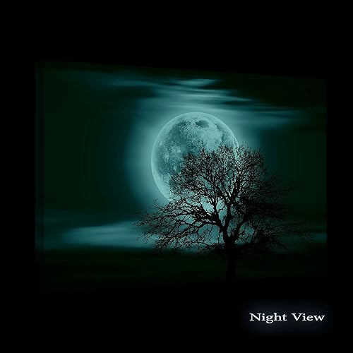 Miniatura 2 de Startonight Lienzo decorativo para pared, cielo azul y árbol, estampado estirado, moderno para dormitorio o sala de estar, oficina, listo para