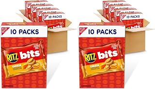RITZ Bits Cheese Sandwich Crackers, Bulk Lunch Snacks, 40 Snack Packs (4 Boxes), (Pack of 2)