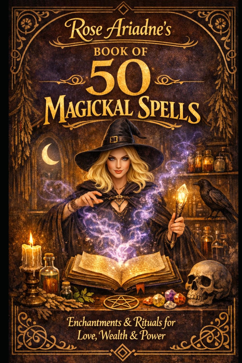 Rose Ariadne's Book of 50 Magickal Spells: Enchantments & Rituals for Love, Wealth & Power