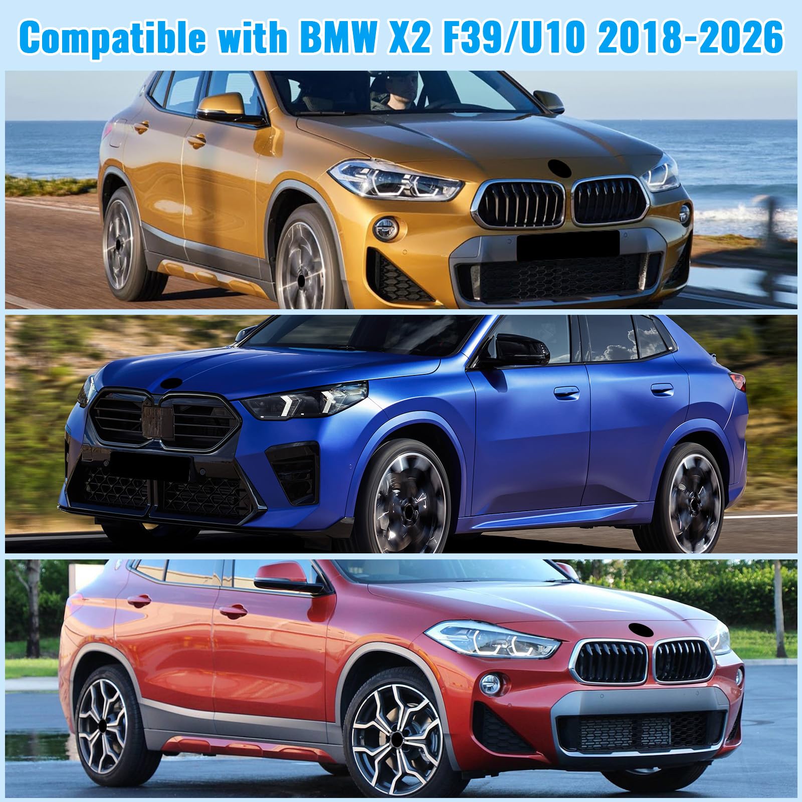Copertura del Parabrezza Dell'auto Sostituzione per BMW X2 F39/U10 2018-2026, Parasole per Parabrezza per Auto all'interno Pieghevole, Protezione Antipolvere Riflettente UV
