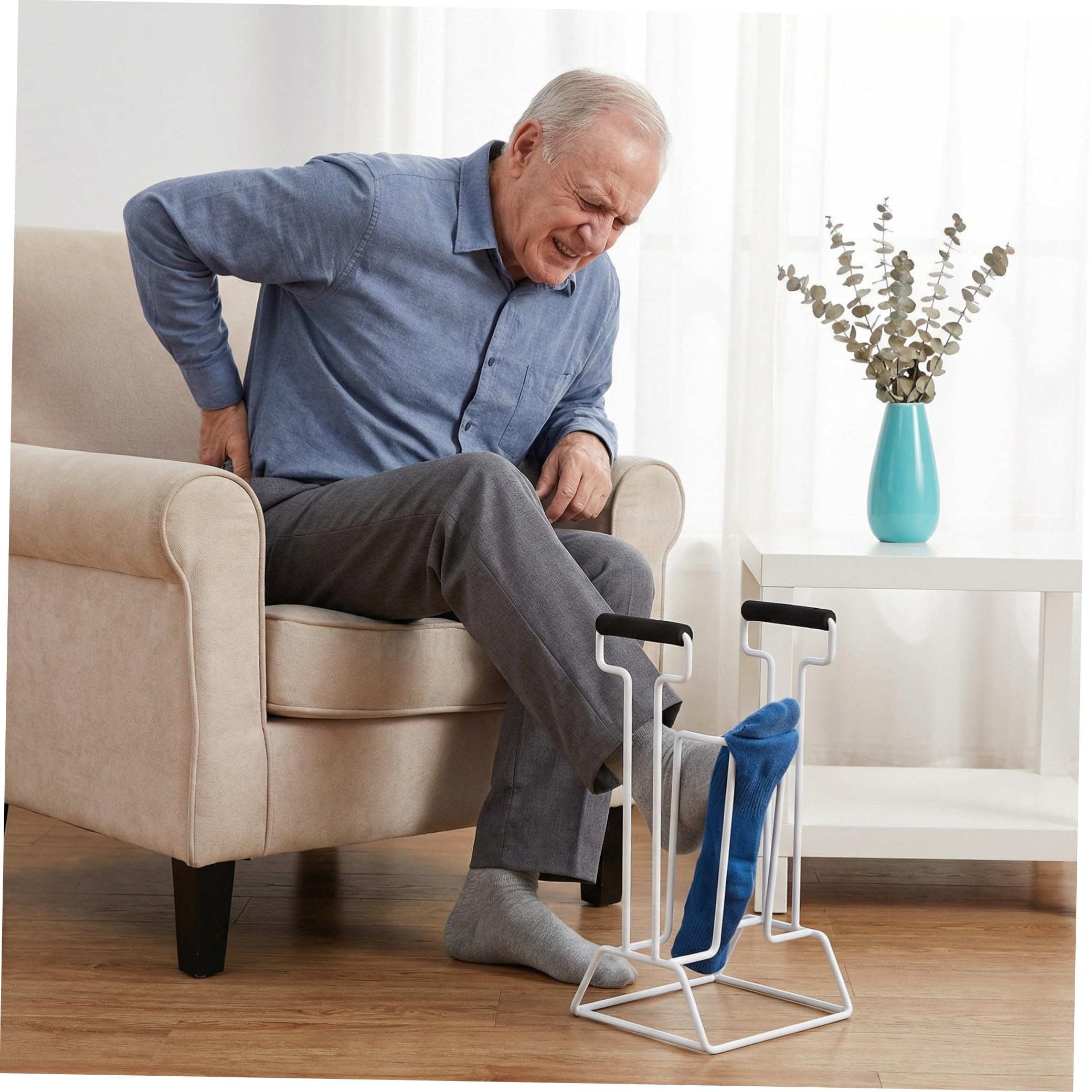 Aiuto per Mettere i Calzini per Anziani, Dispositivo Ergonomico | Manici Regolabili e Supporto Esteso, Supporto Stabile per Uso Domestico e Assistenza Quotidiana