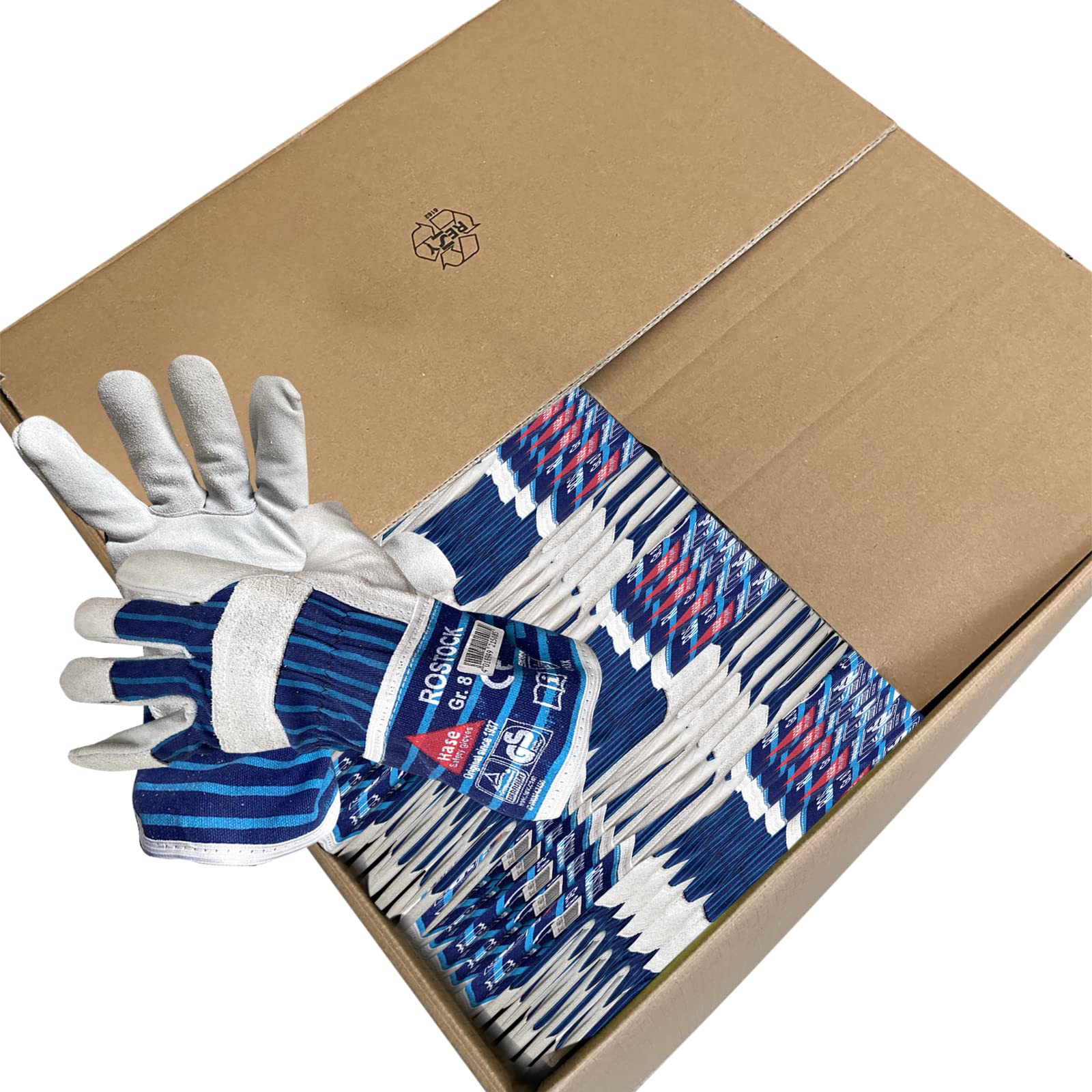 Rostock Lot de 12 paires de gants de travail en cuir fendu de qualité Taille XL