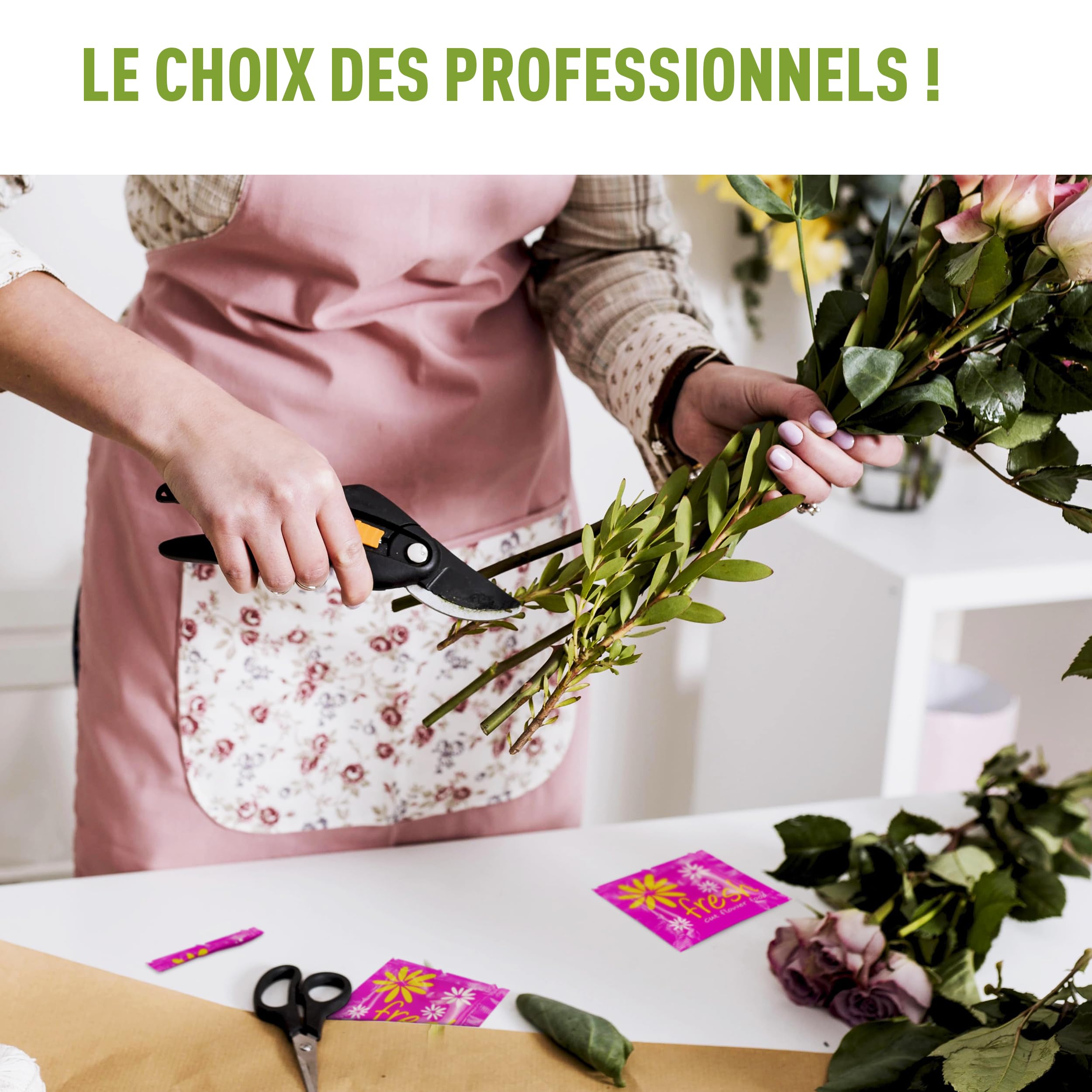 Paquet de 15 conservateurs de fleurs coupées, nutriment pour fleurs coupées fraîches, 15 paquets de conservateur total, 7,5 l de conservateur liquide
