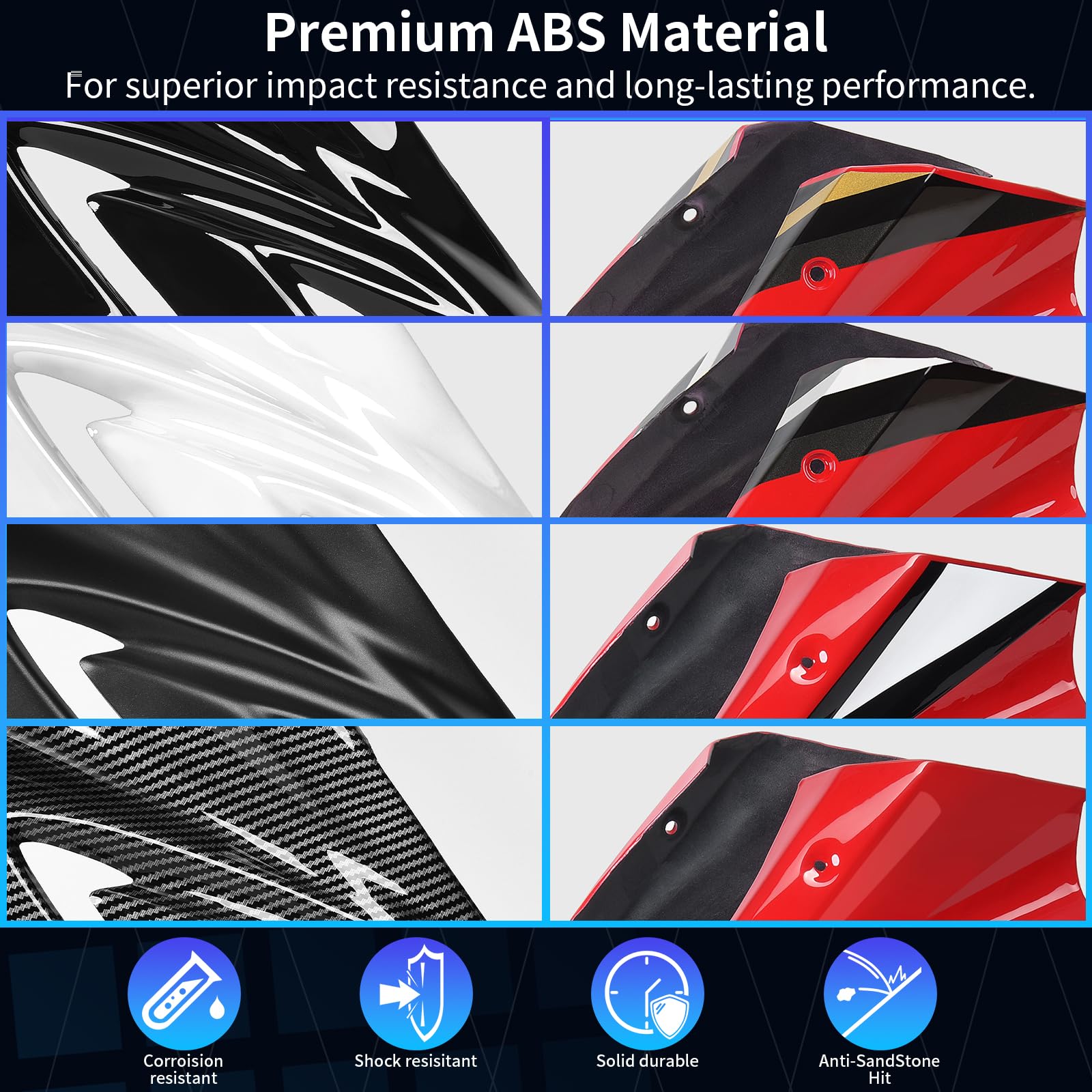 Motorrad Karosserie Seitenplatte Verkleidung Karosserie Füllung Injektionsrahmen Spoiler Seiten Cowl Abdeckung Panel für CBR 650R CBR650R CBR 650 R Zubehör 2019-2023 (Carbon-Look)