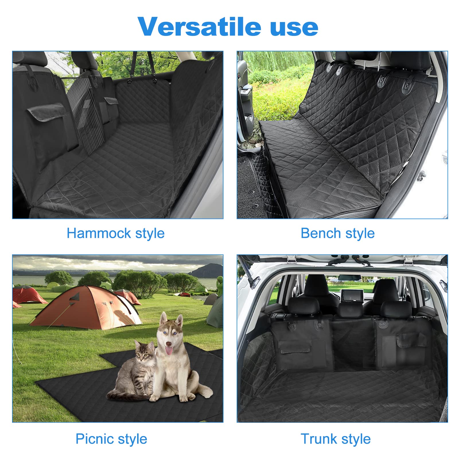 Housse De Protection Imperméable Pour Siège Auto Chien – Avec Fenêtre En Filet – Adaptable SUV Et Voitures