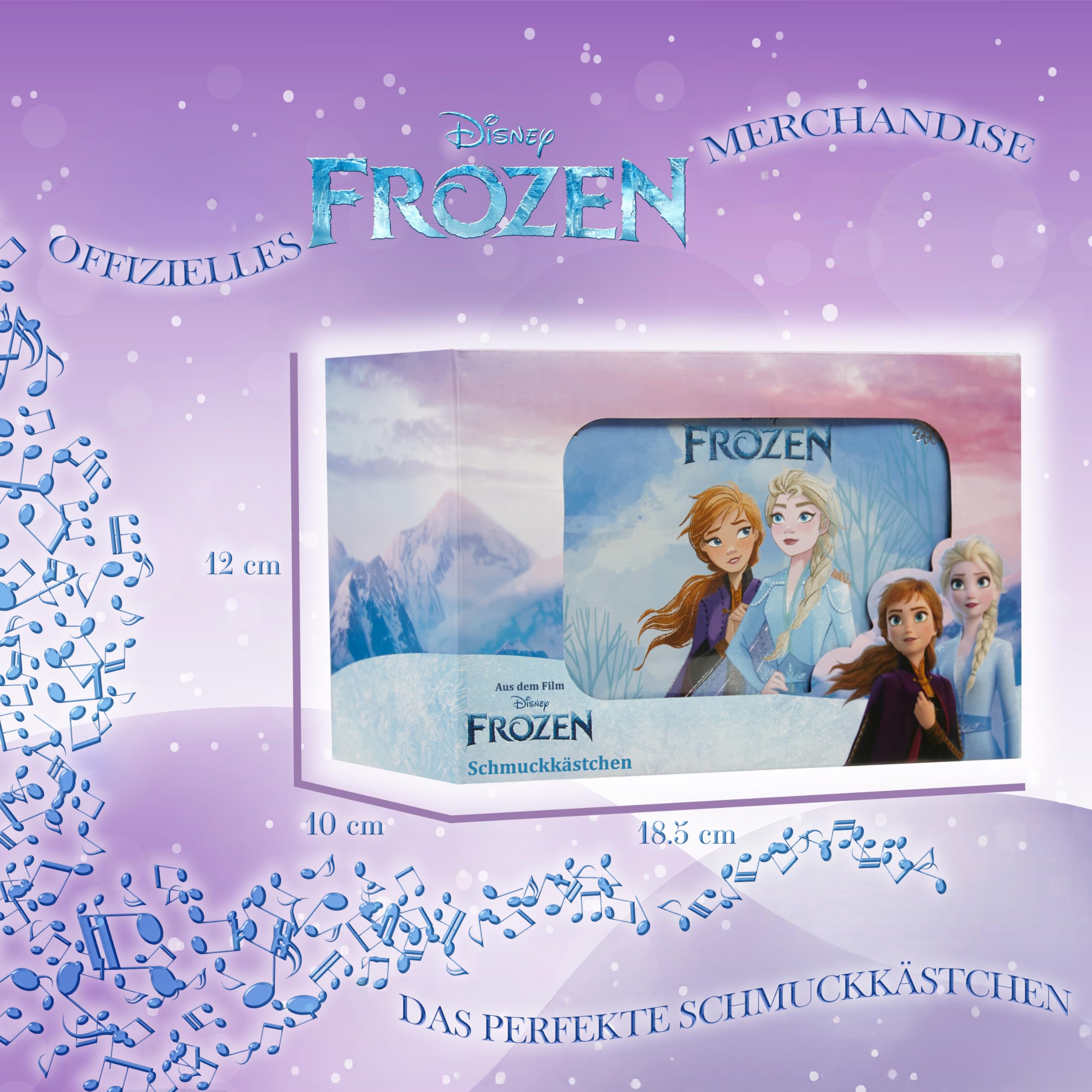 Disney Stitch Schmuckkästchen Mädchen, Musikbox für Ringe Ohrringe Halskette mit Mini Spiegel, Geschenke für Kinder und Teens (Blau Frozen)