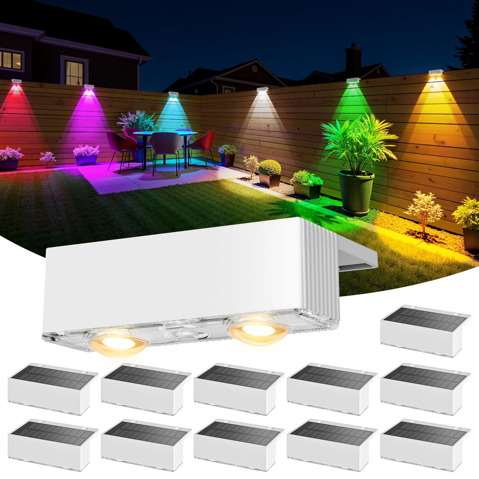8-Pack Solar Pool Lights For Above Ground Framed Pools – Waterproof Fence Decor, Warm White, Easy Install (Outdoor Swimming Pool Accessories)