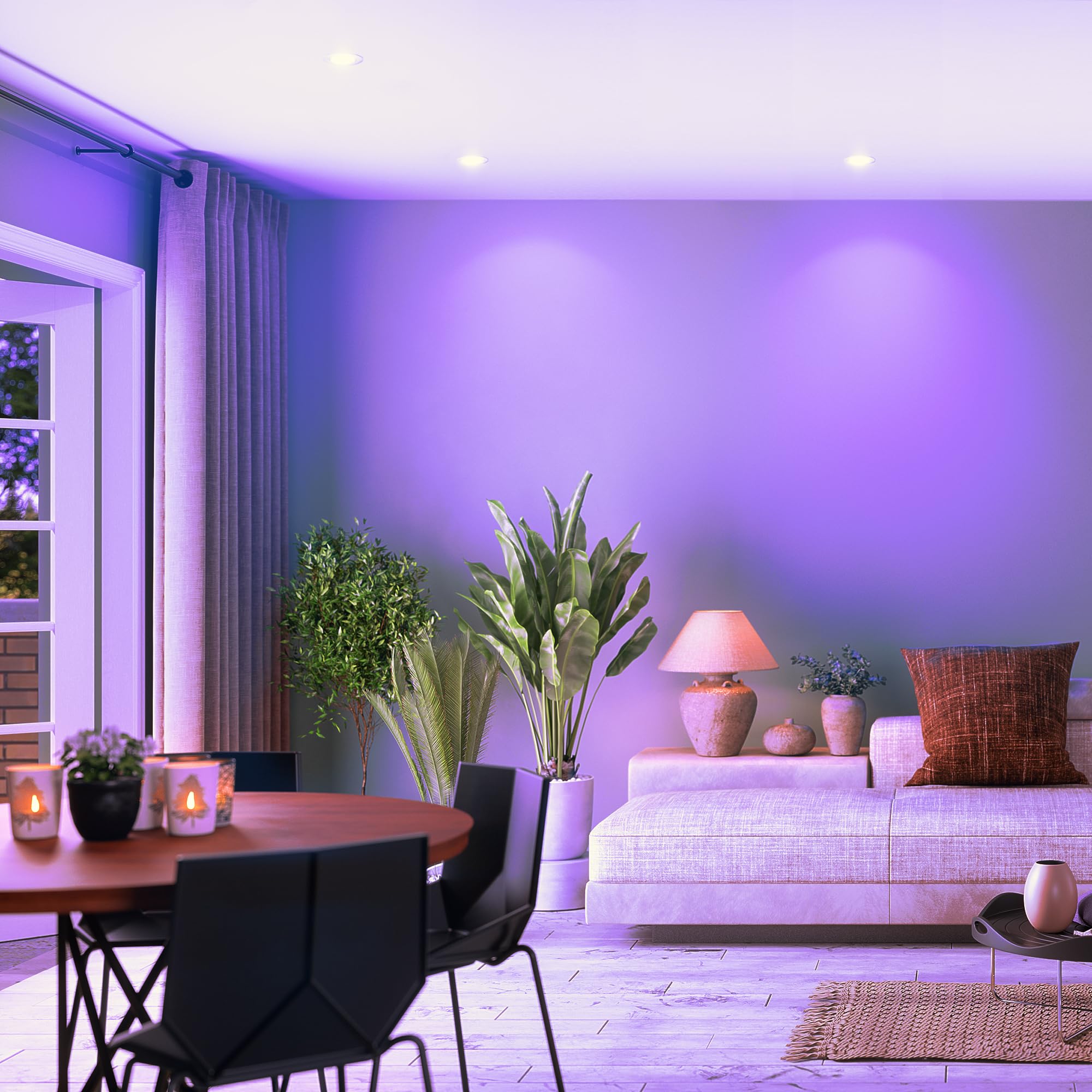 ledscom.de 10x Foco LED empotrable de techo CIRC orientable blanco incl. Smart Home Lámpara LED RGBW GU10, 5,41W, 473lm