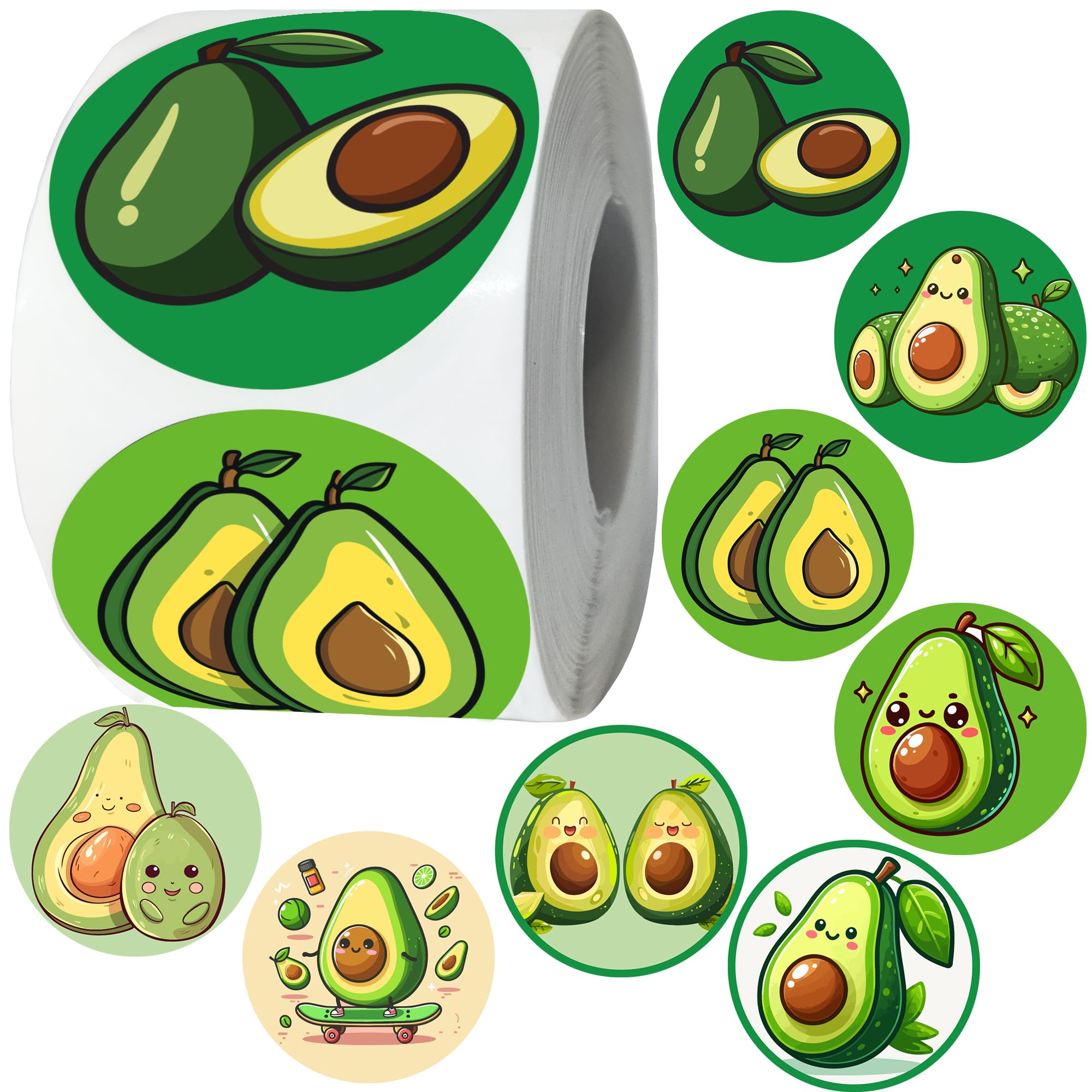 500PCS Avocado Stickers Party Favors, Healthy Eating Fruit Stickers Party Supplies Decorations Birthday Wedding Prizes Party Gifts