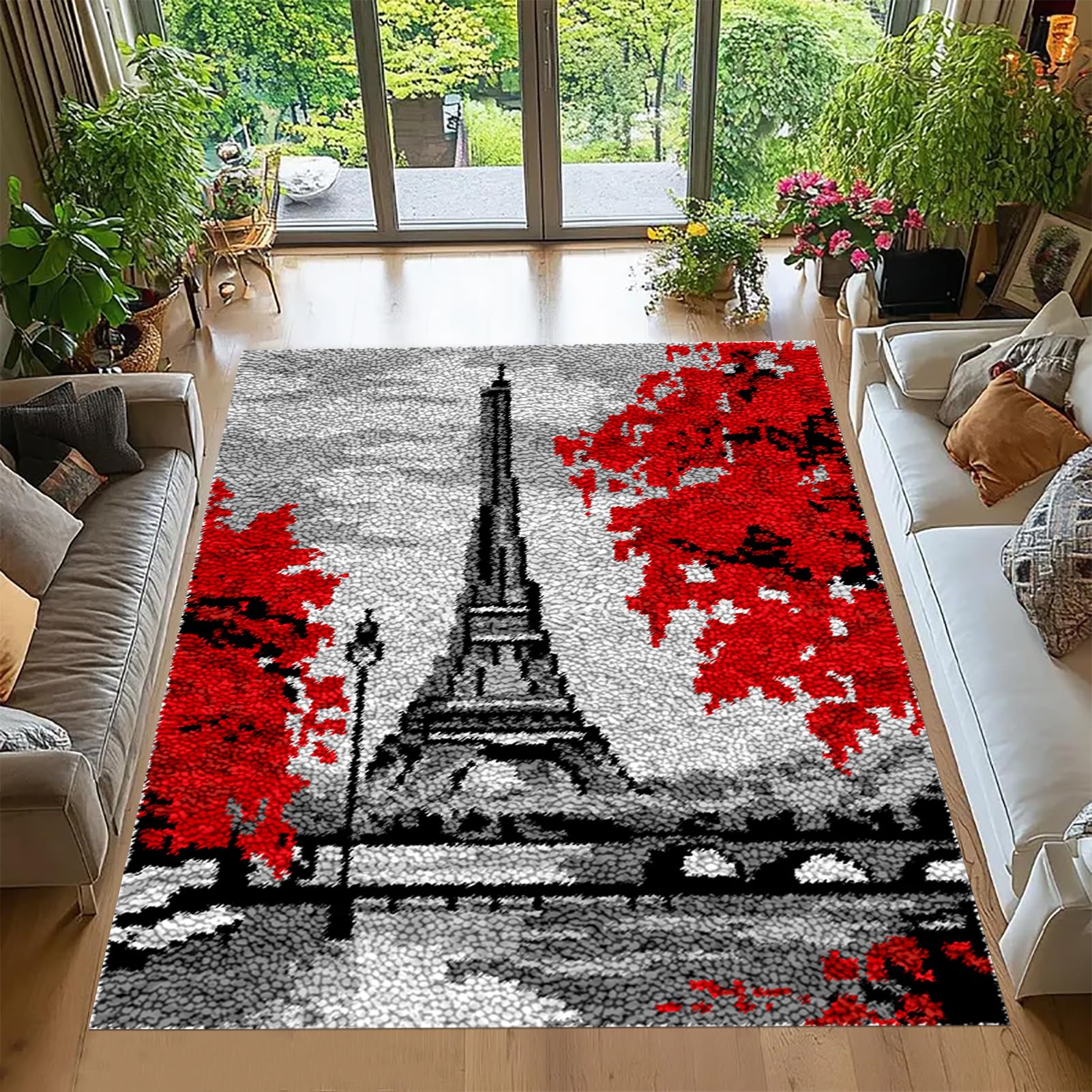Tehocwiz K-93 38X52 Cm Latch Hook Kit For Adults - Rug And Cushion Tapestry Kit With Carpet Embroidery Needlework Crocheting For Home Decoration