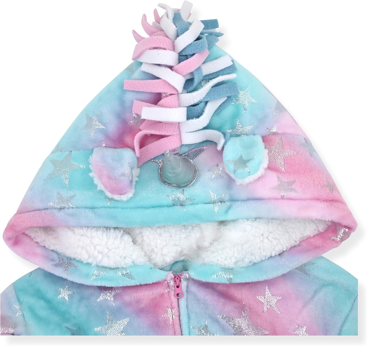 Sleep On It Girls Fleece Hooded Onesie Pajamas Zip-Up Sleepwear for Kids with Fun Character Hoods Cozy Pajamas Sizes 7-16