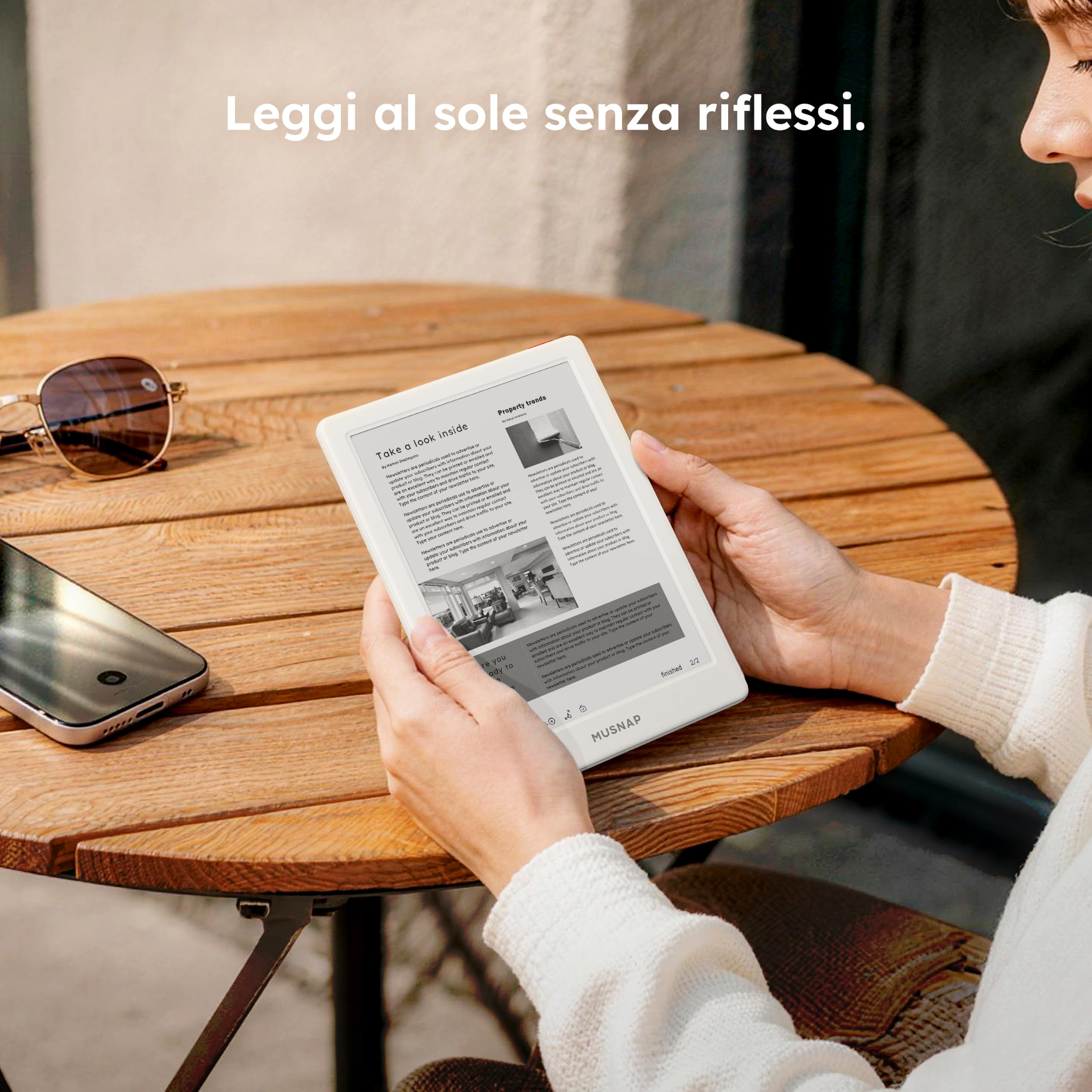 Neo 2 64GB+4GB eBook Reader Supporta applicazioni di terze parti, 6 "E Ink eReader ePaper B/N Carta digitale, lunga durata della batteria per la lettura