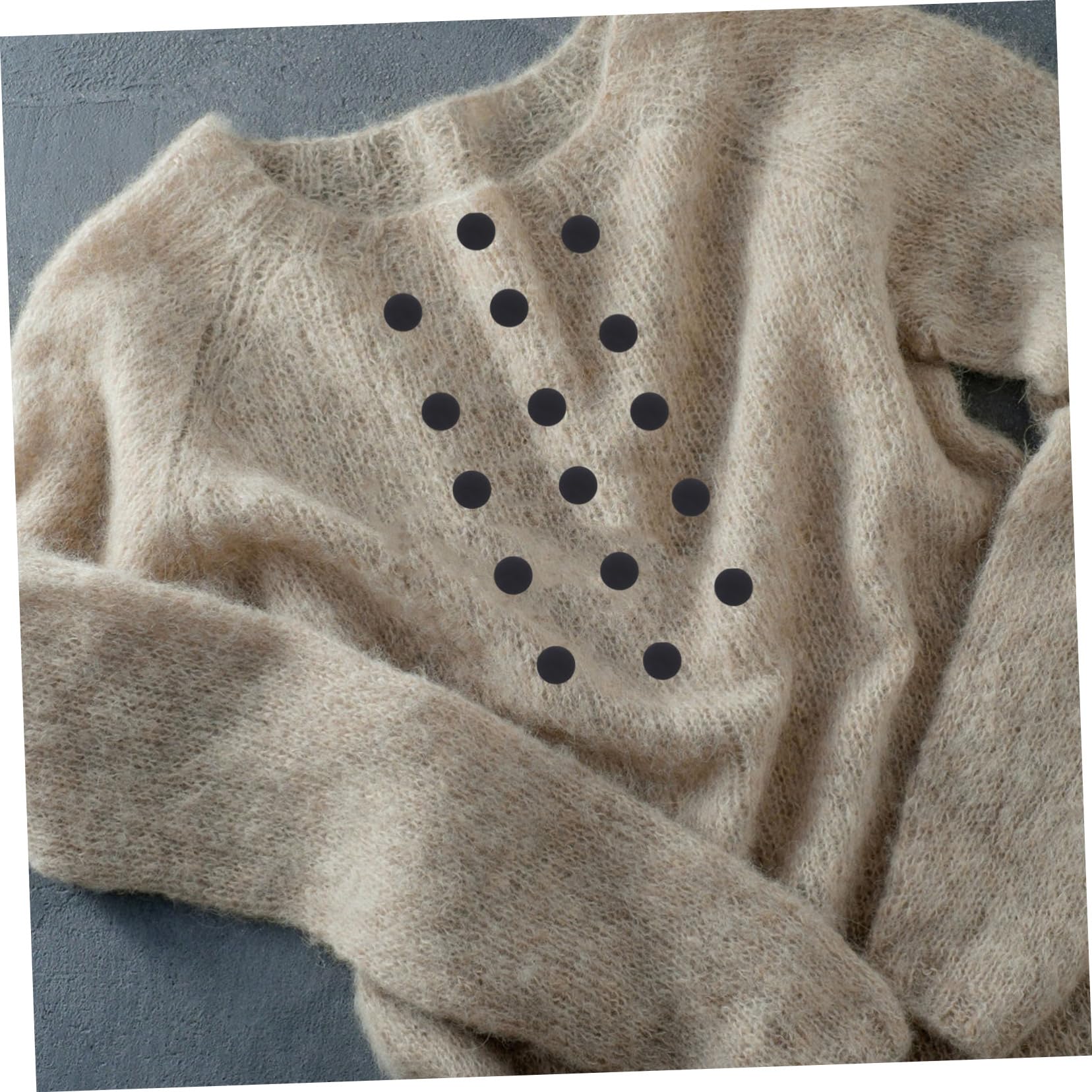 NUOBESTY 2500 Piezas de puntos ondulados moda pegamentos Accesorios diy Puntos adhesivos de fieltro decor círculos de fieltro adhesivo almohadillas de fieltro para ropa sintió Black