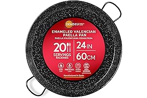 24 Inch Enameled Steel Paella Pan: Authentic Spanish Flavor