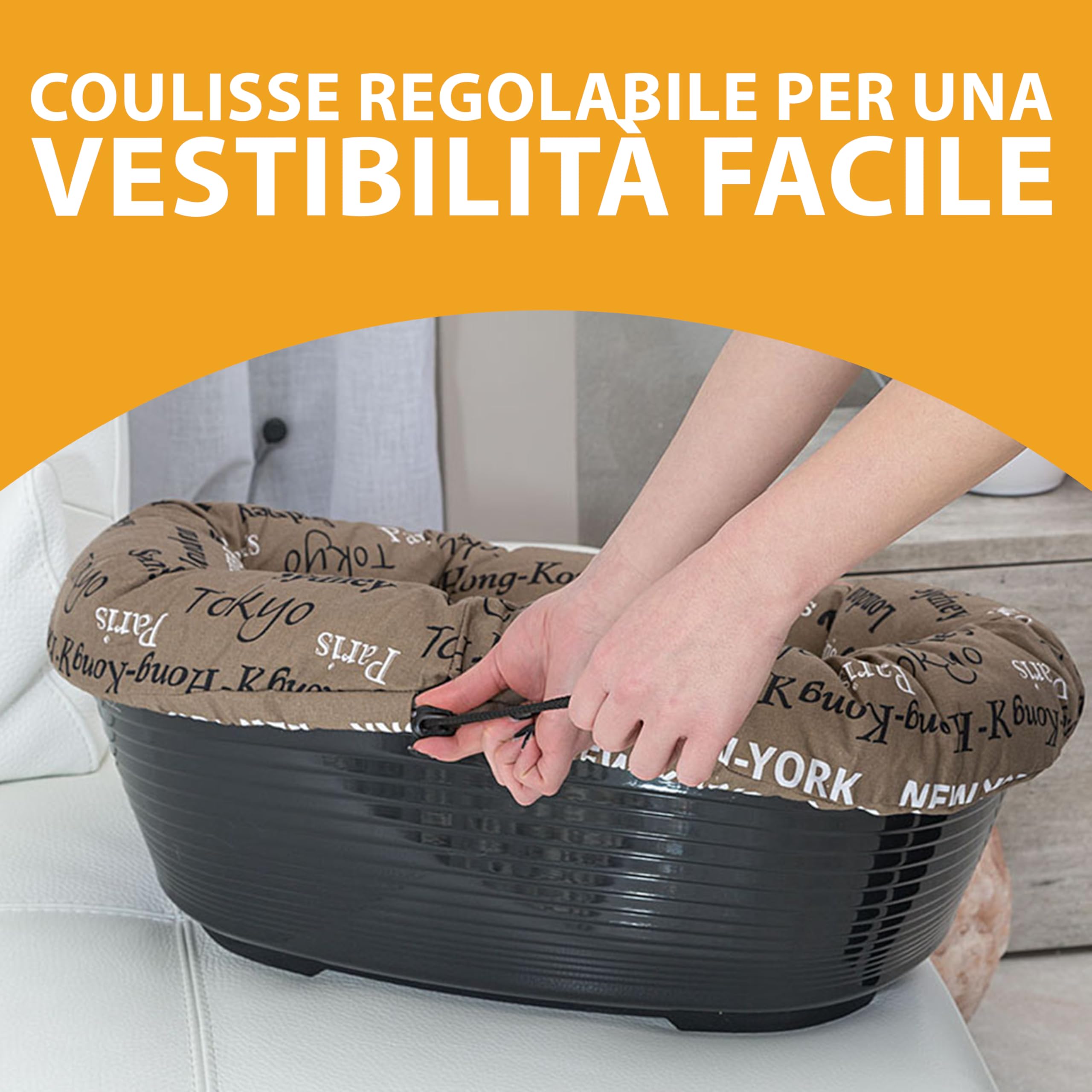 Ferplast Imbottitura di Ricambio per Cuccia Cani e Gatti, Cuscino Imbottito per Cuccia in Plastica (non inclusa) Lavabile, Regolabile 73 x 55 x h 27 cm, S Grigio